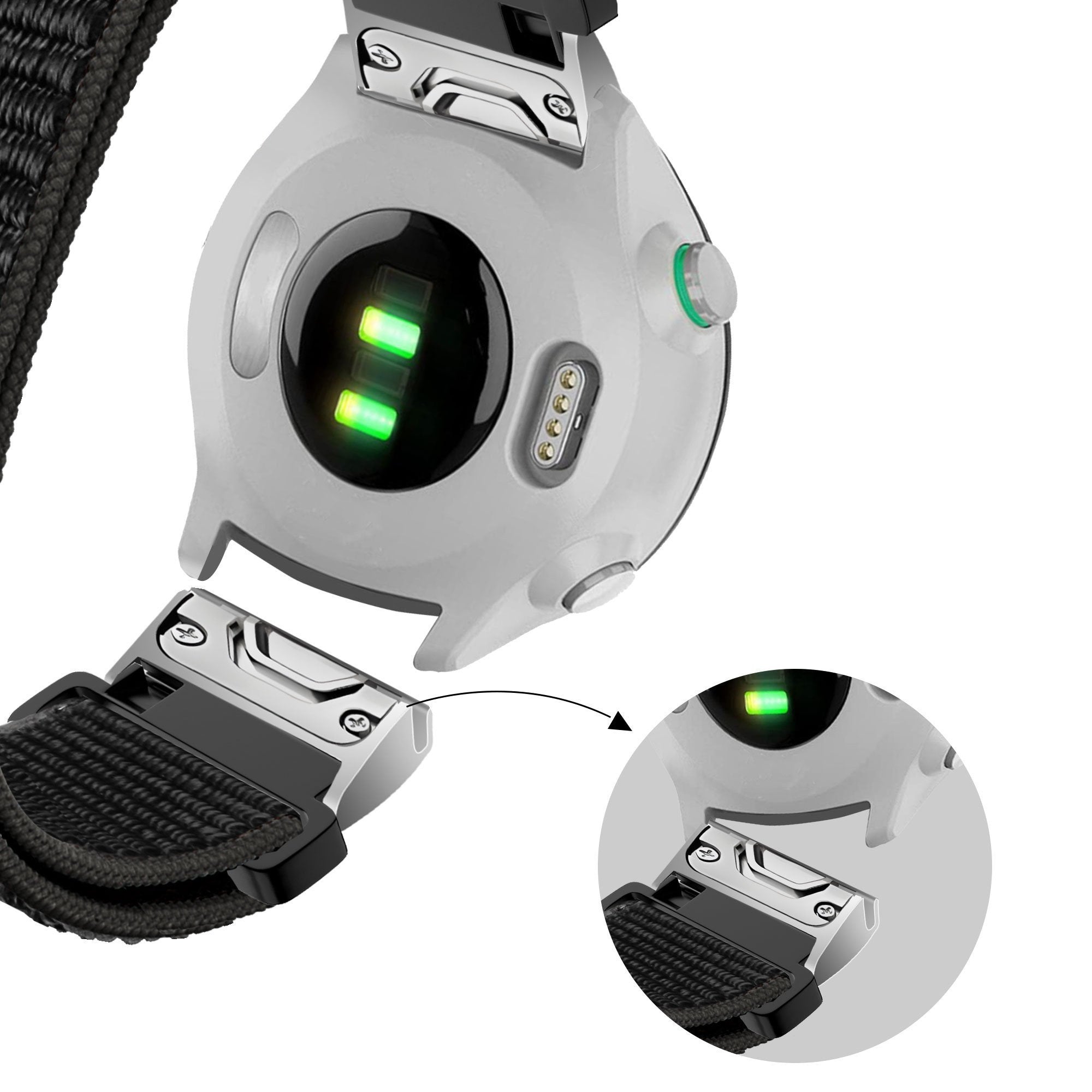 Bandz Bracelet nylon Loop Garmin Forerunner 935 (noir)