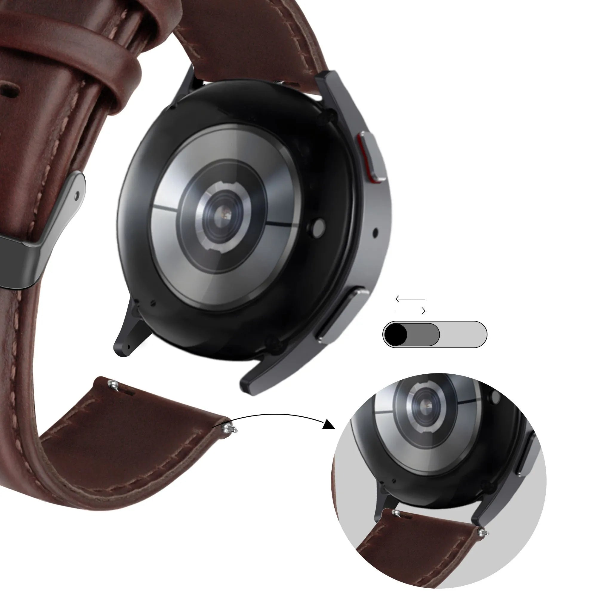 Bandz Bracelet cuir 'Classic' Coros Pace 2 (marron foncé)