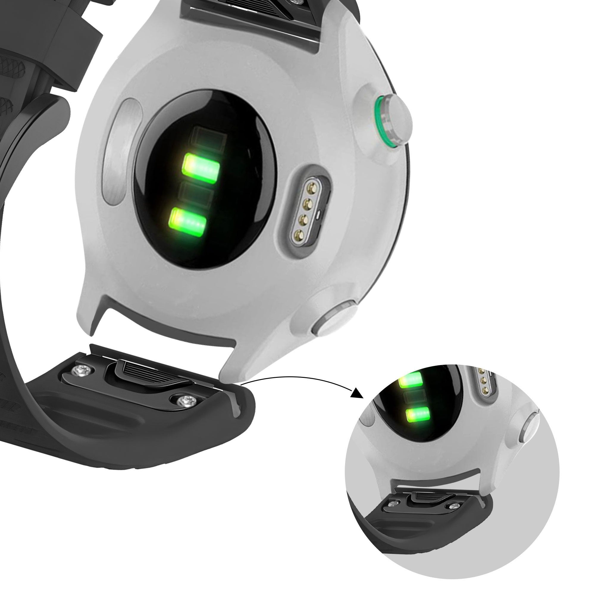 Bracelet silicone avec boucle Garmin Fenix 8 Pro - 51mm (noir)