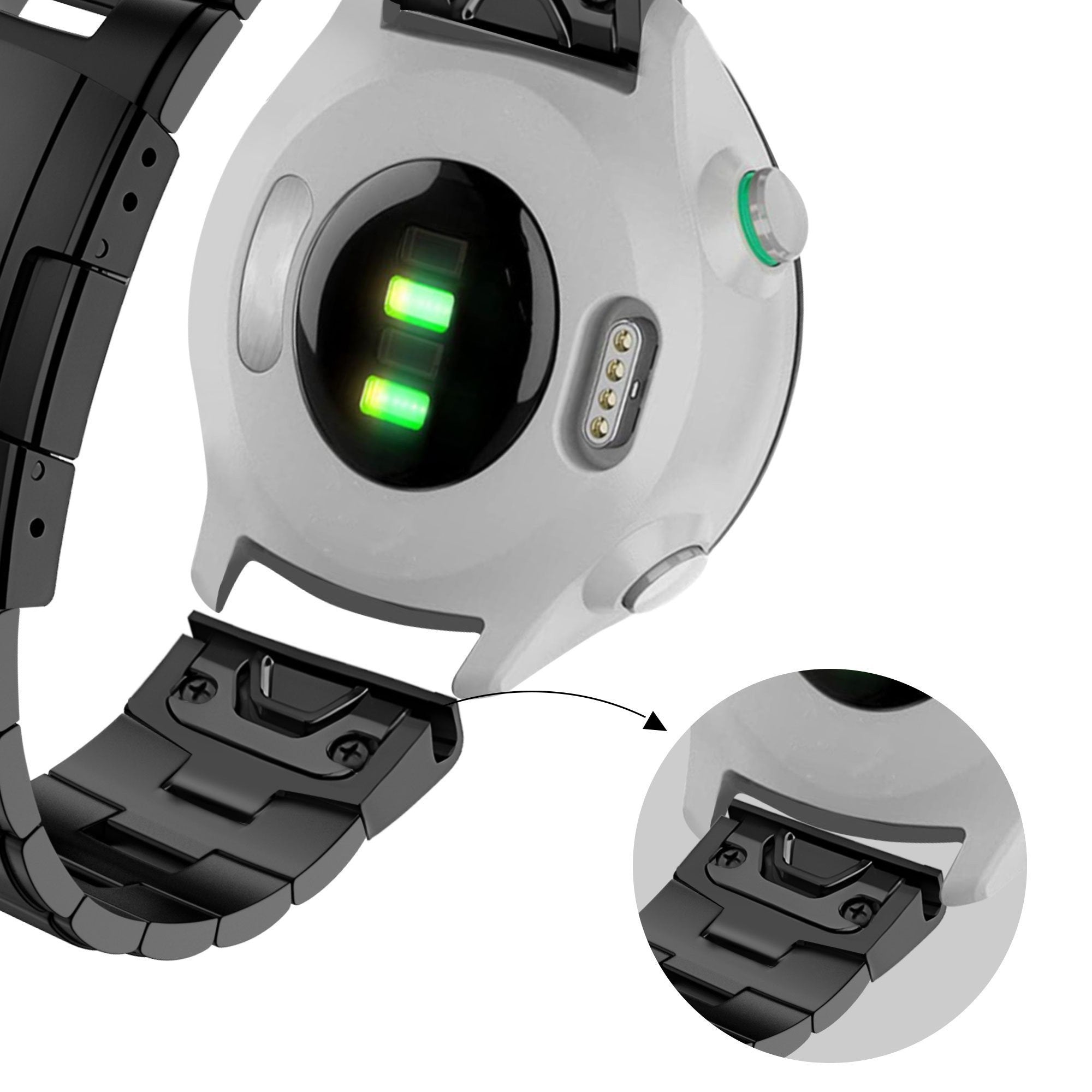 Bandz Bracelet titane Garmin Approach S70 - 47mm (noir)