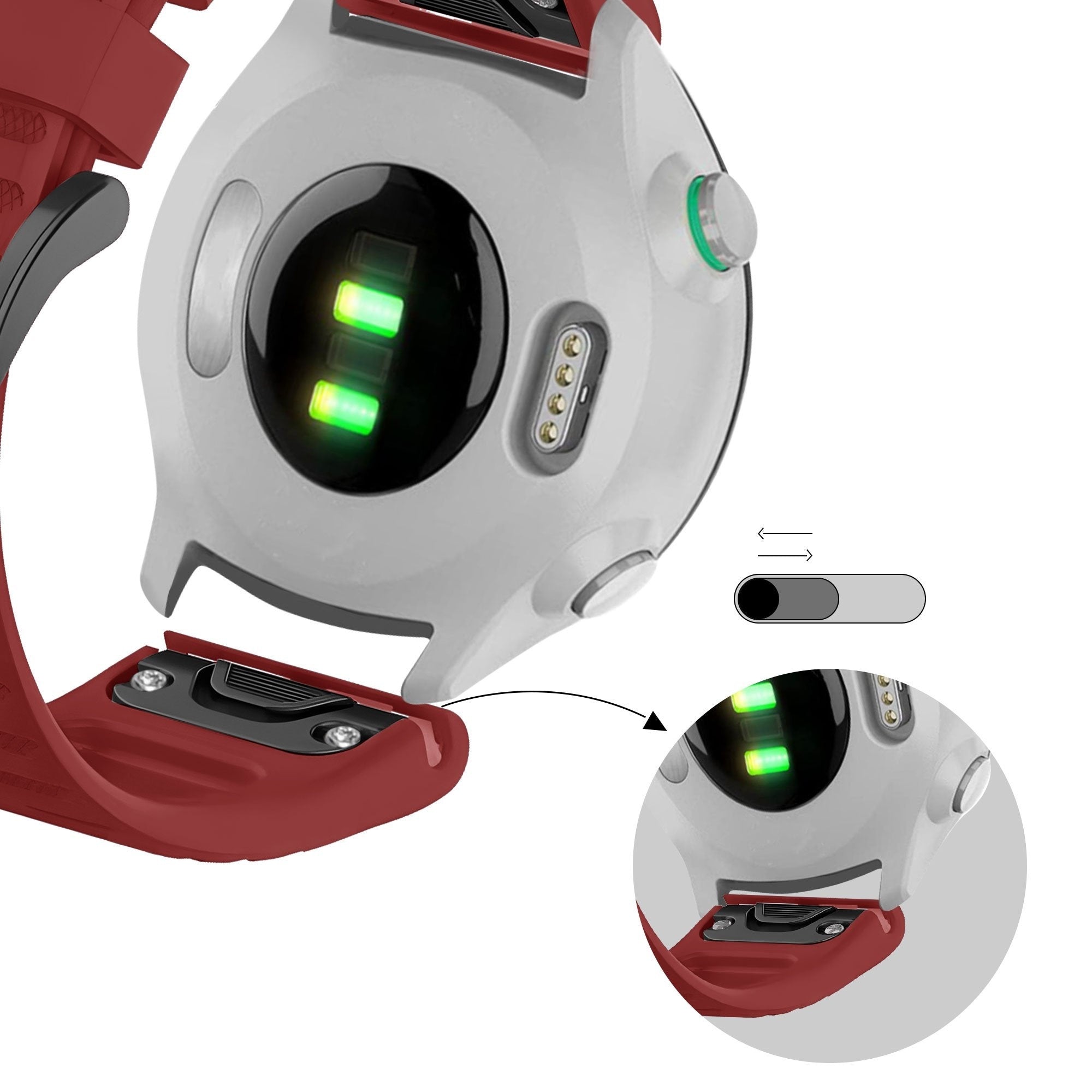 Bandz Garmin Approach S62 Buckled Silicone Strap (Red)