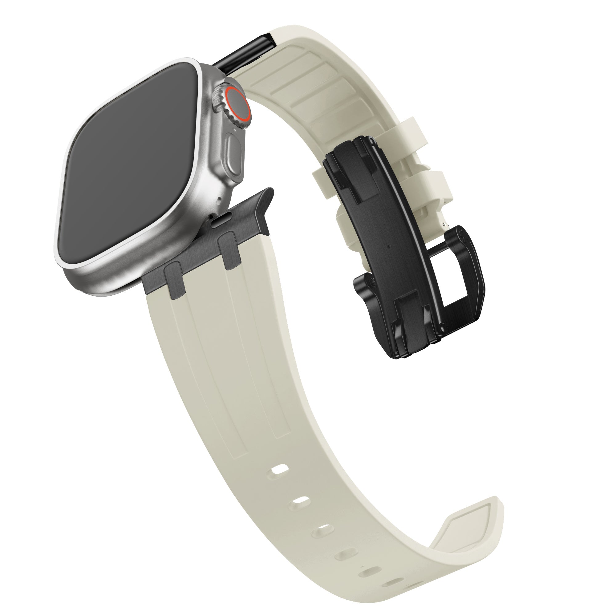 BALR. Apple Watch Ultra Liquid Silicone Strap (Beige/Black)