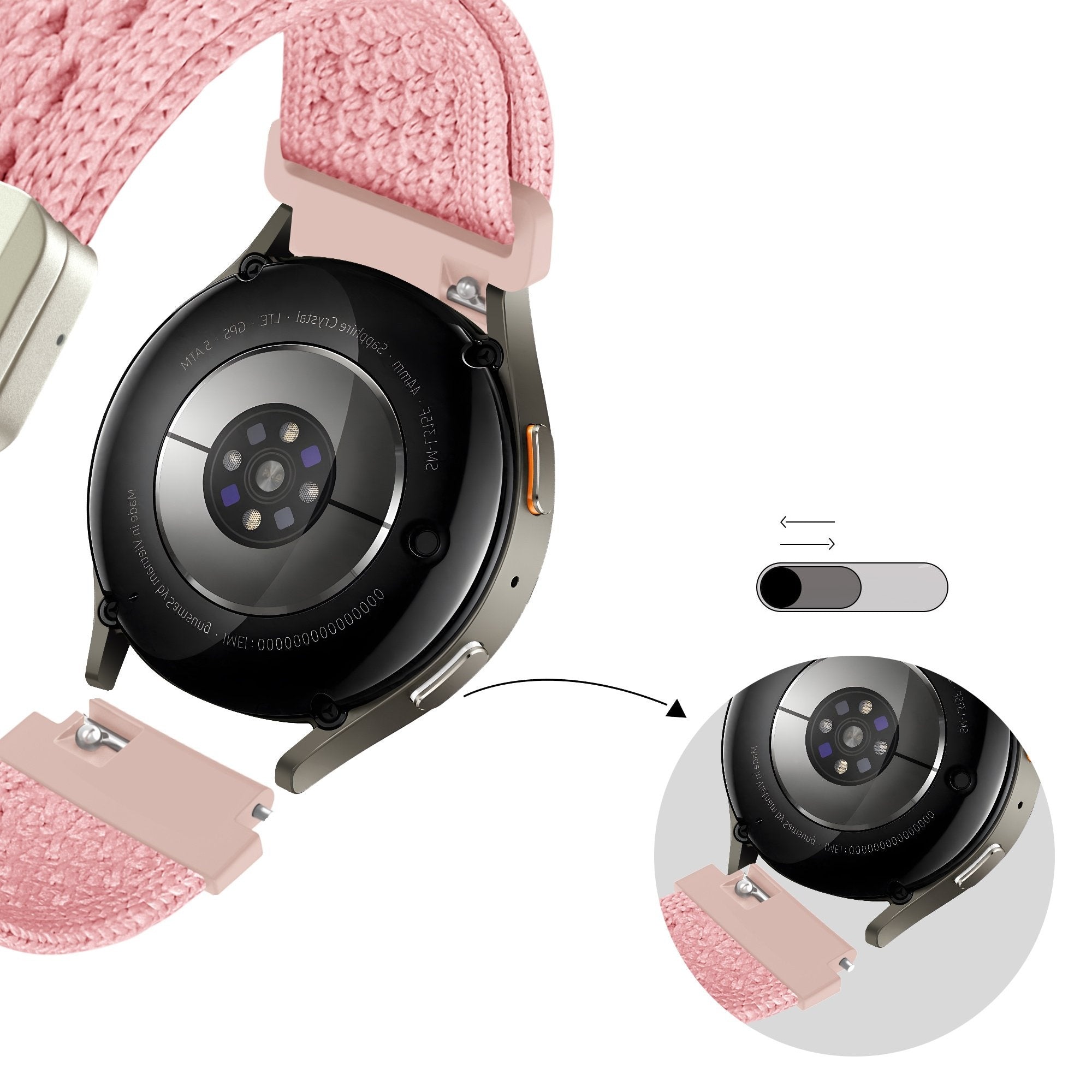 Bandz Bracelet nylon Vintage Amazfit Bip 3 (rose)