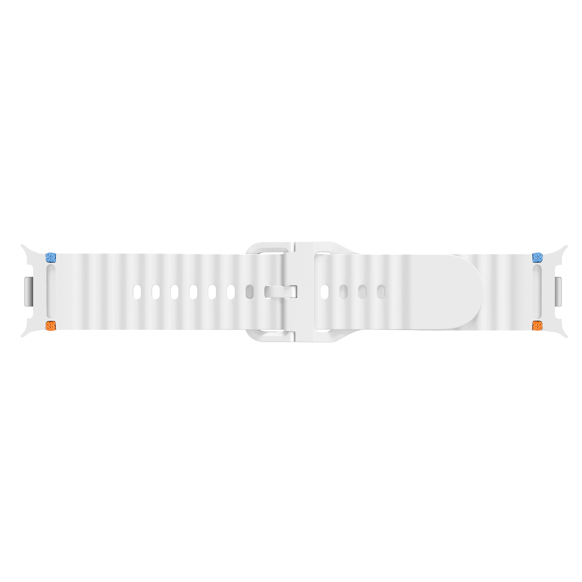 Bracelet silicone ondulé Samsung Galaxy Watch 8 - 44mm (blanc)