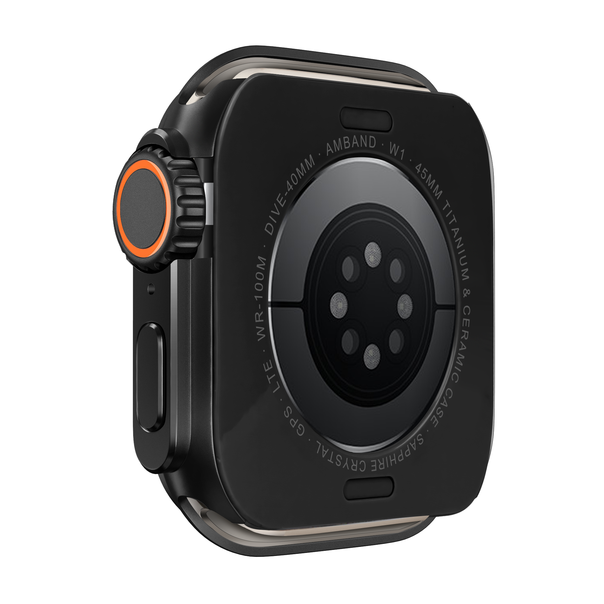 Bandz Coque metallique Apple Watch 7/8/9 - 45mm (noir)