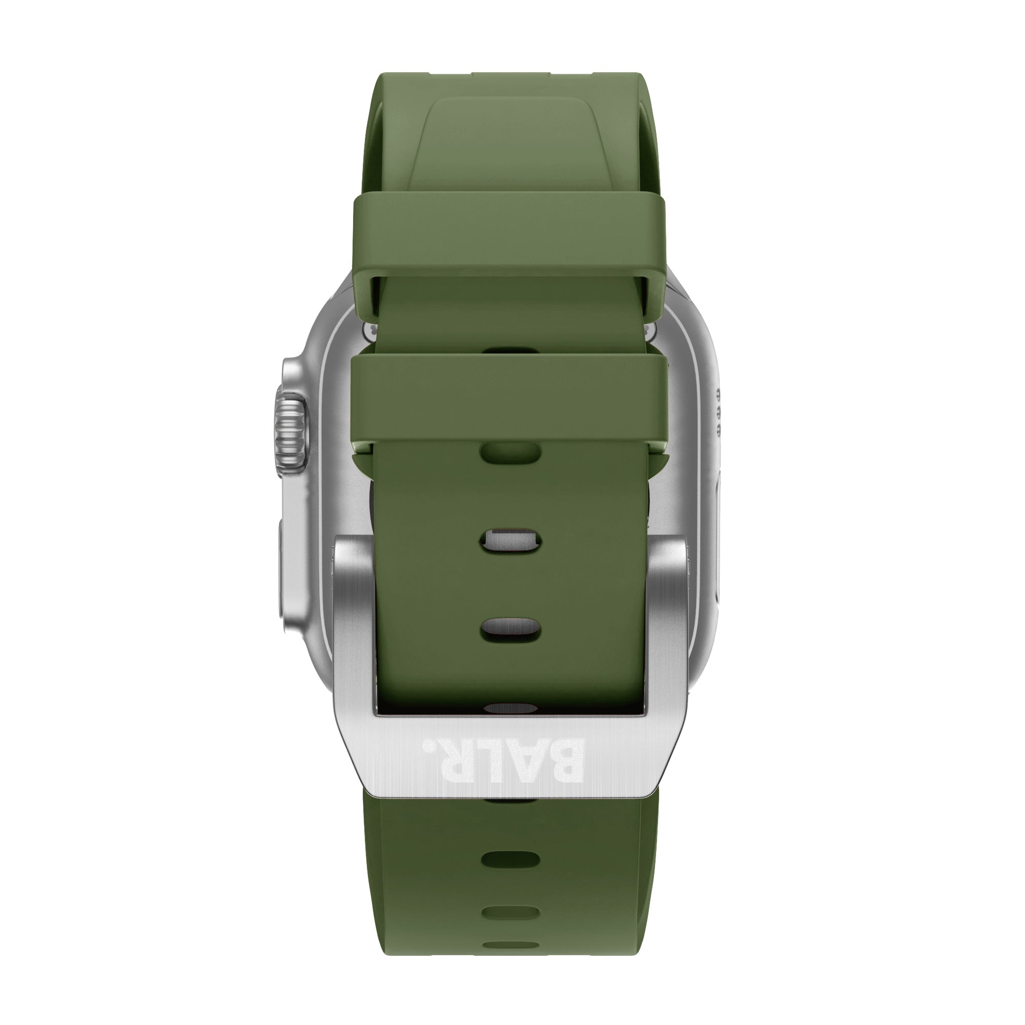 BALR. Bracelet silicone Apple Watch Ultra Liquid (vert/argent)