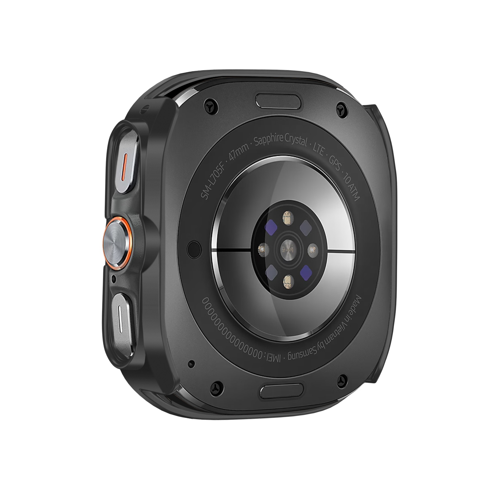 Bandz Coque PC bisel Samsung Galaxy Watch Ultra (noir /orange)