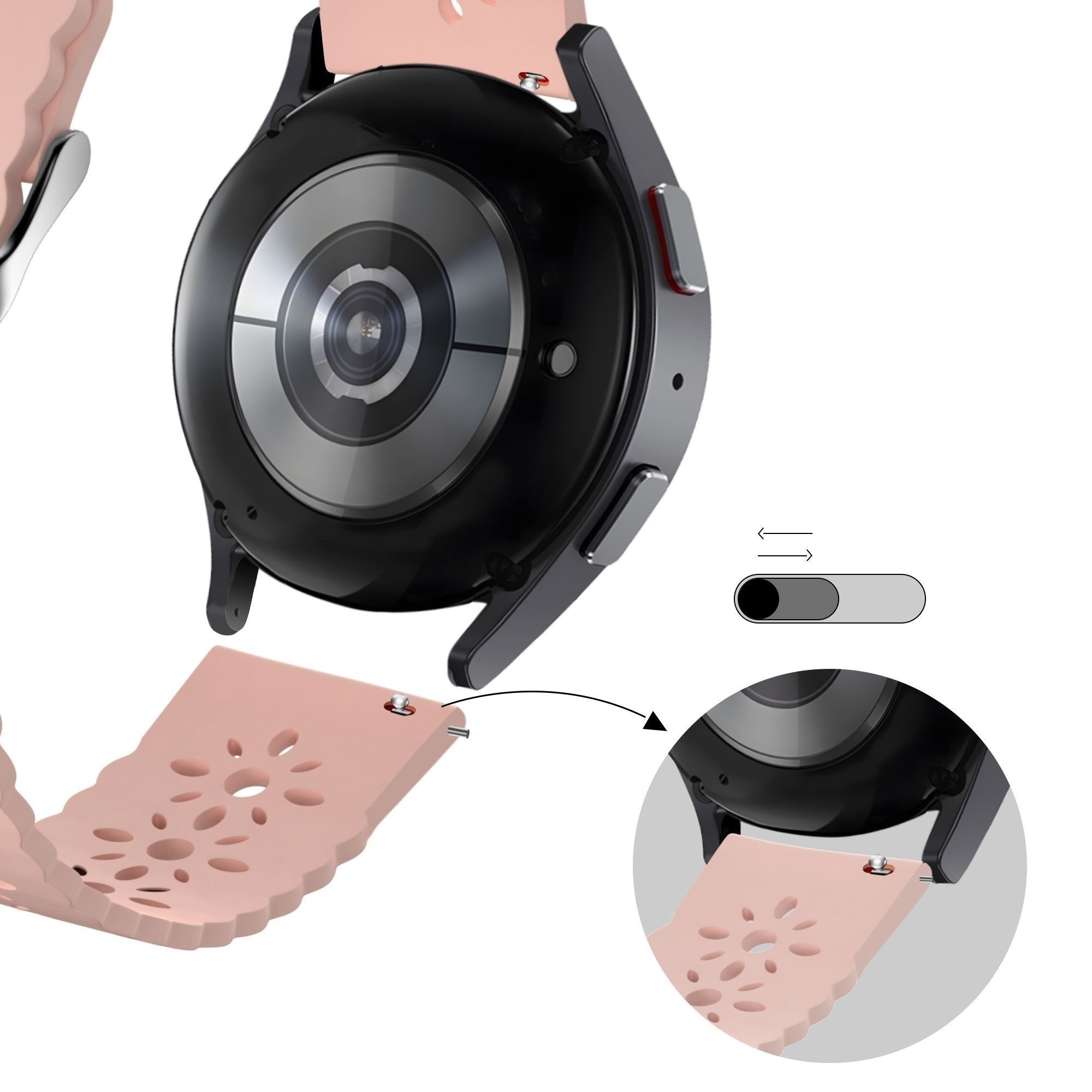 Bandz Coros Apex 2 Patterned Silicone Strap (Pink)