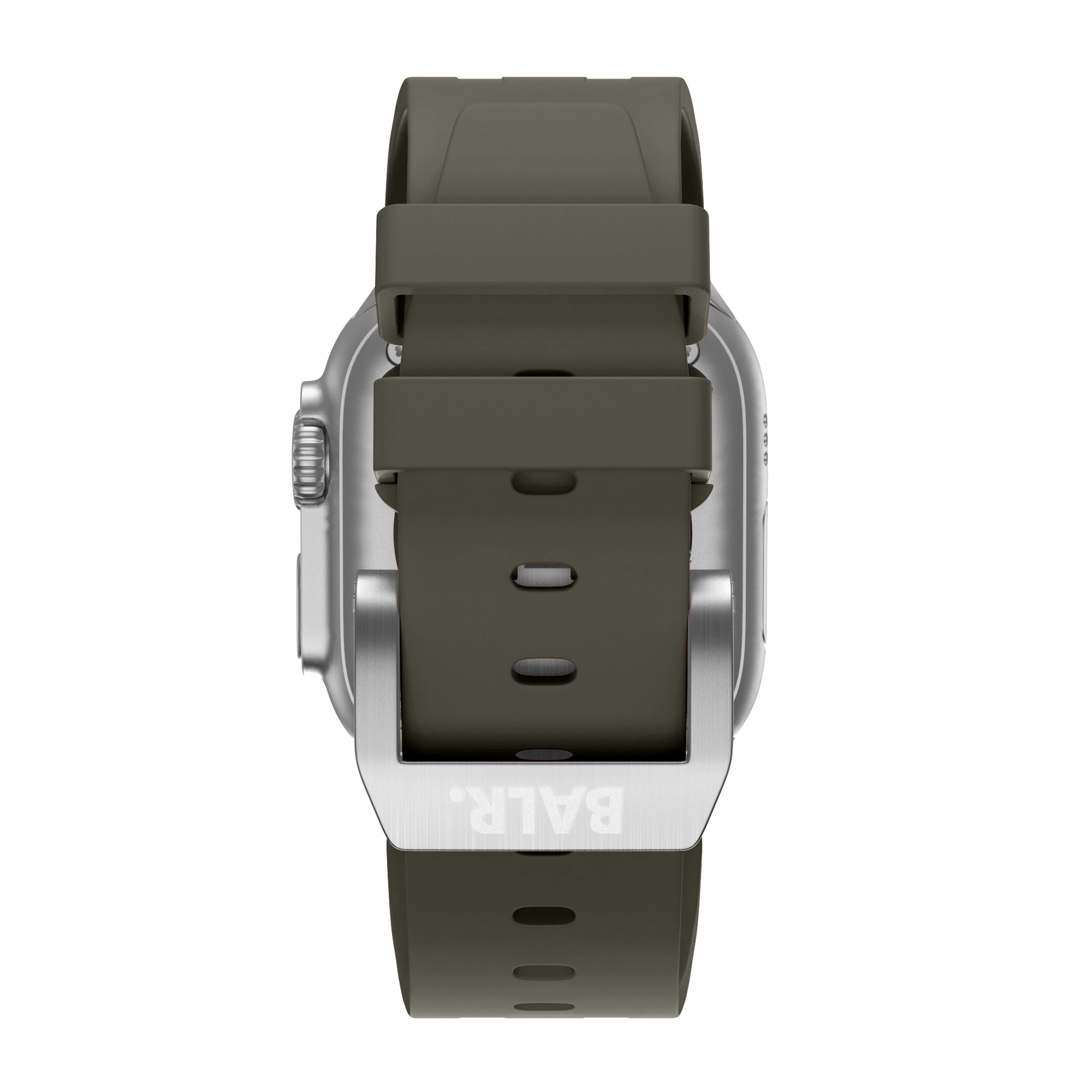 BALR. Apple Watch Ultra Liquid Silicone Strap (Brown/Silver)