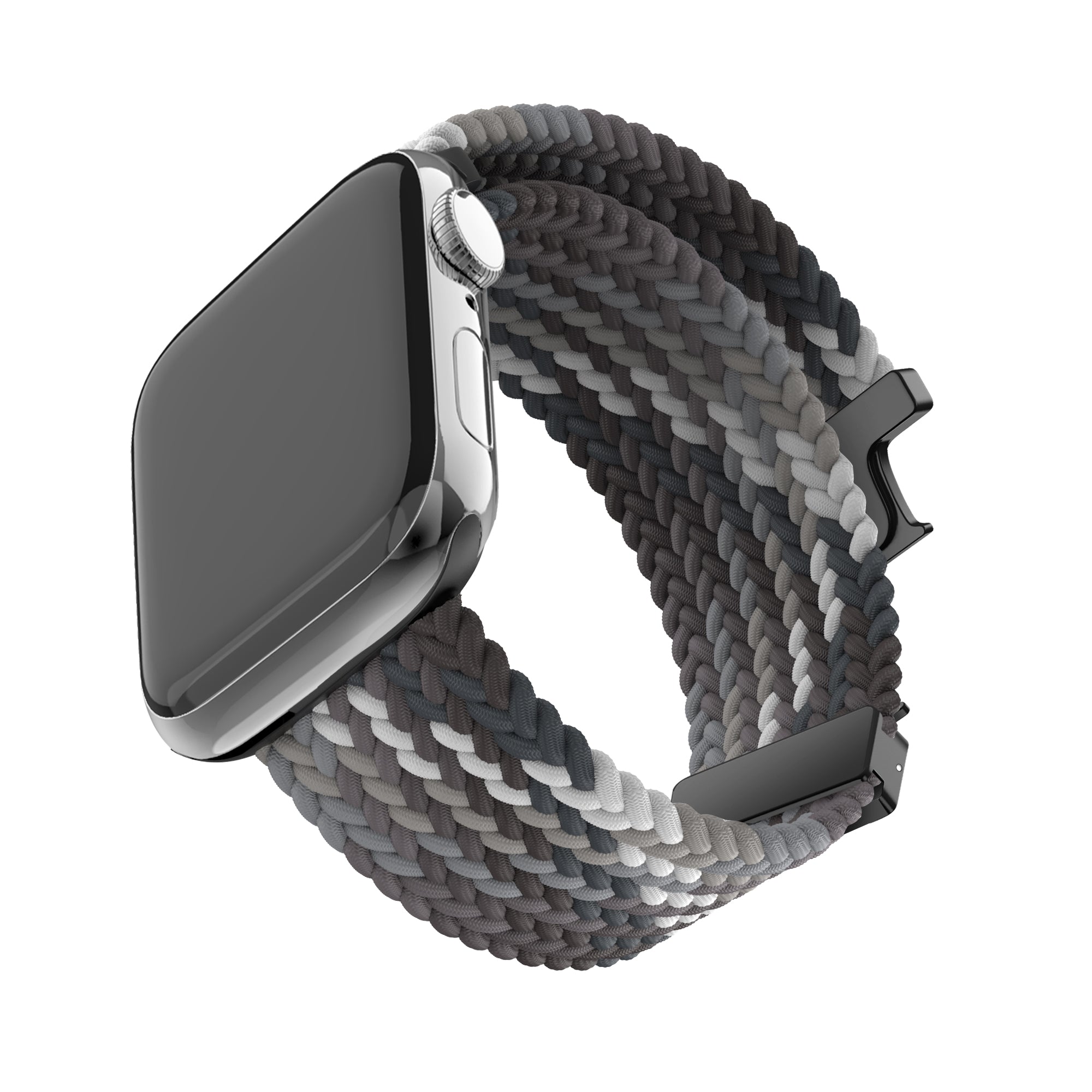 Bandz Bracelet nylon tressée avec P-buckle Apple Watch (mandala noir)