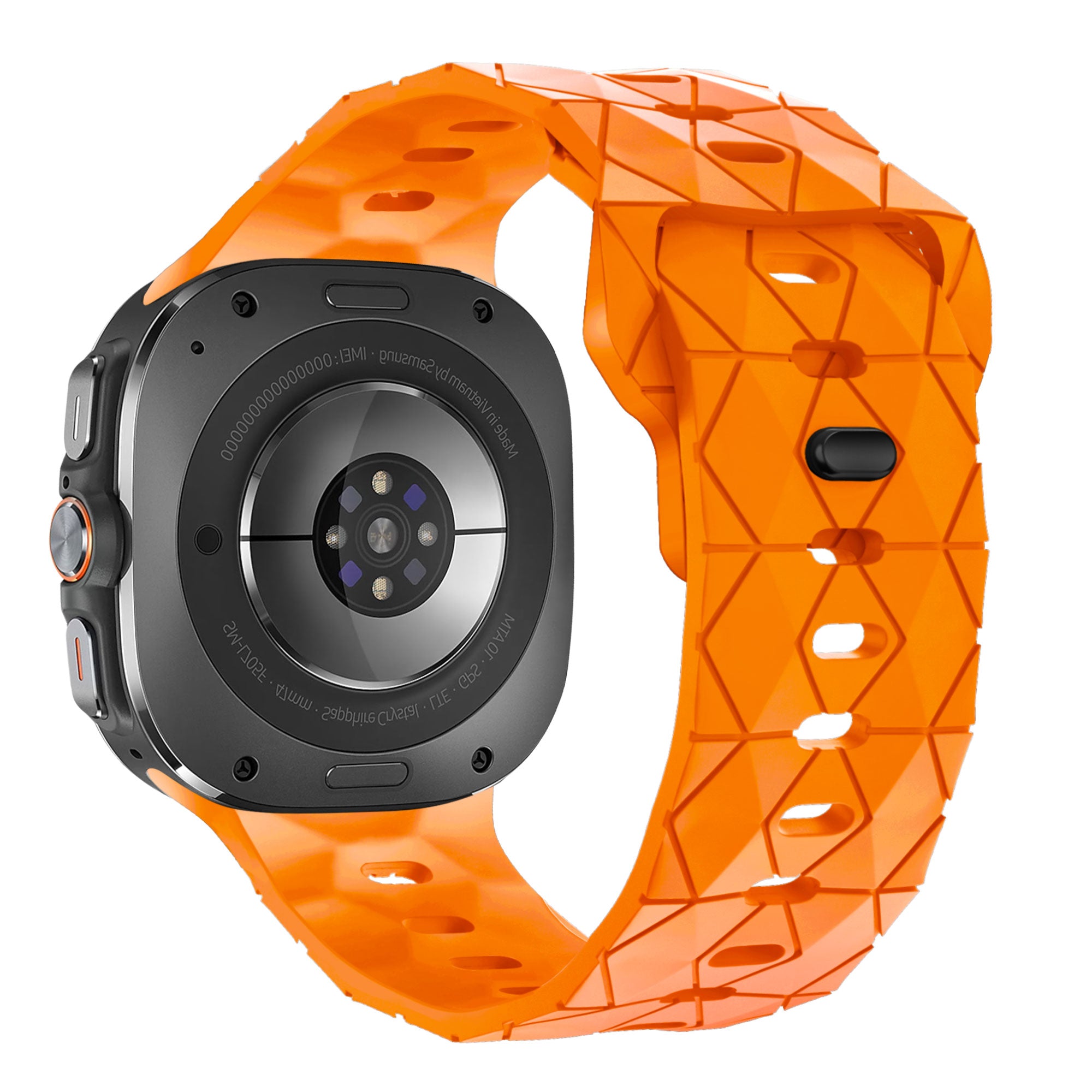 Bandz Samsung Galaxy Watch Ultra Silicone Strap 'Hexagons' (Orange)