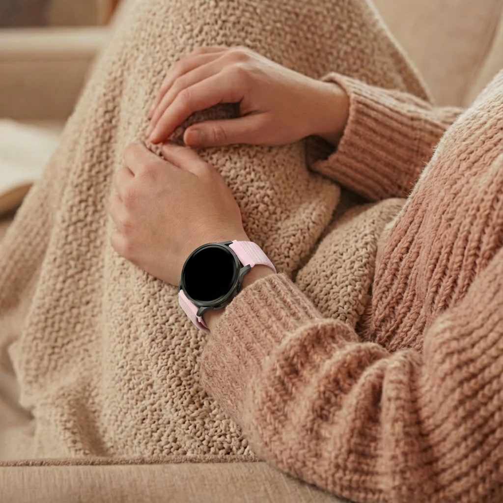 Bandz Garmin Forerunner 645 Nylon Loop Strap (Light Pink)