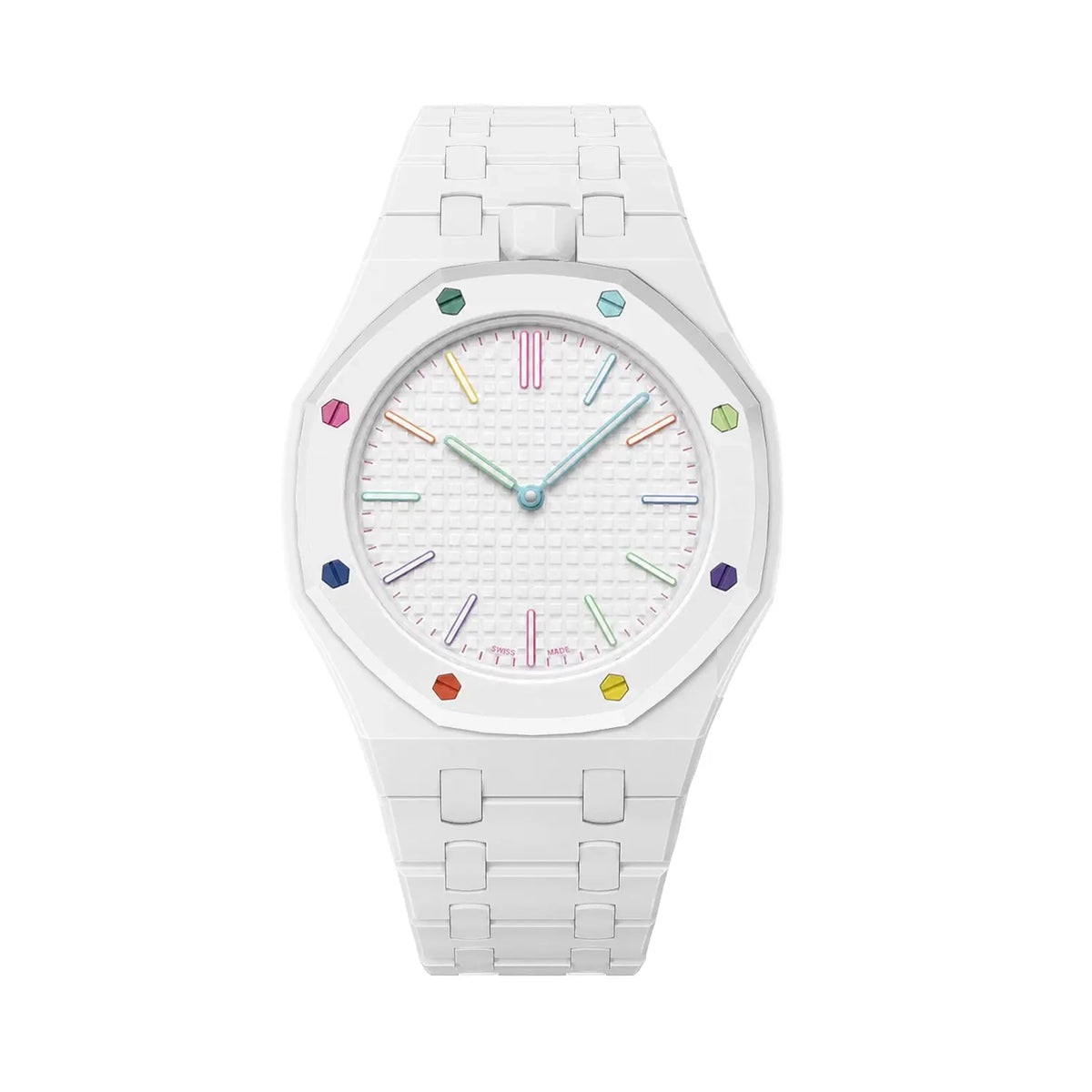 Bracelet biocéramique - 12 heures Swatch Royal Pop (blanc)