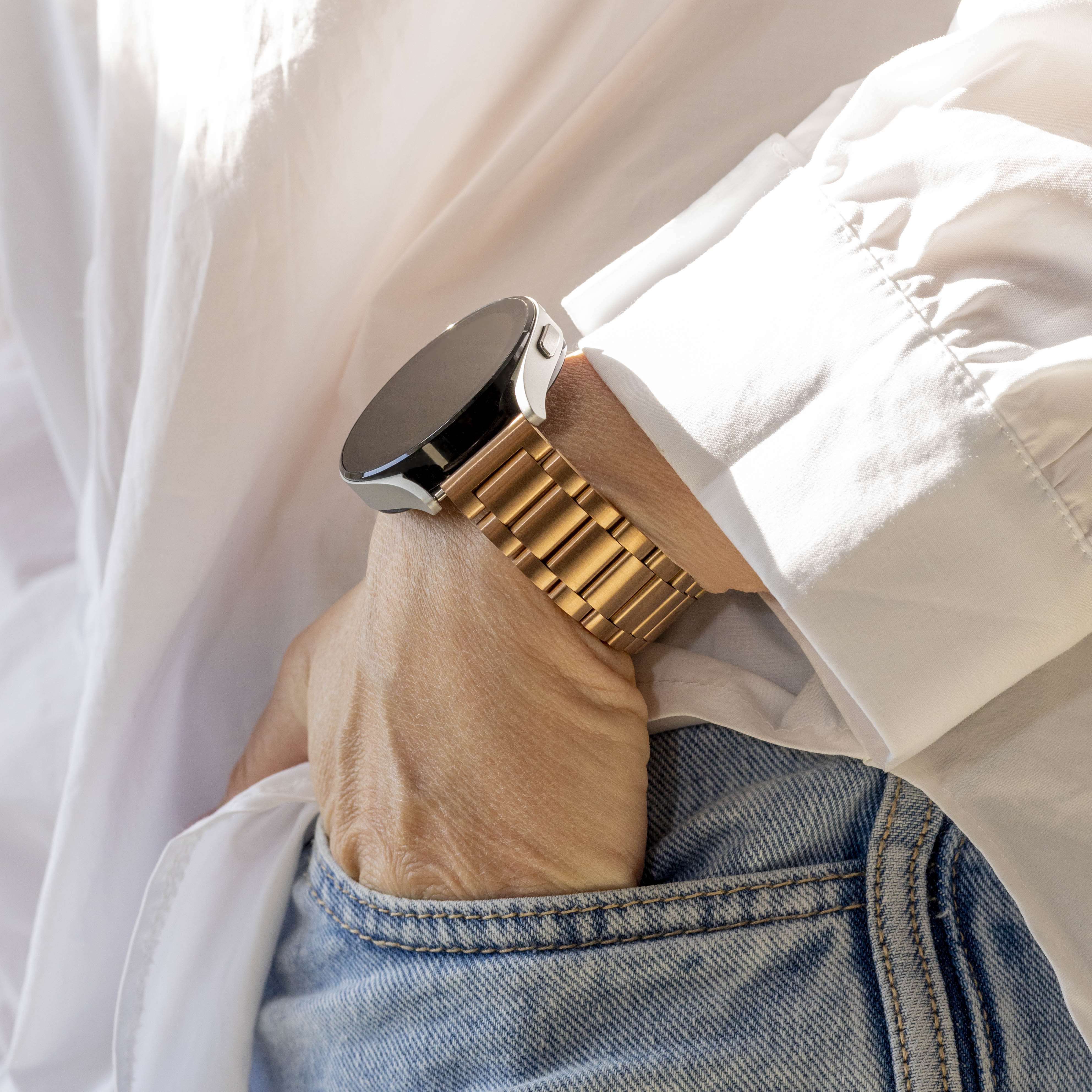 Bracelet acier Samsung Gear Sport (or rose)