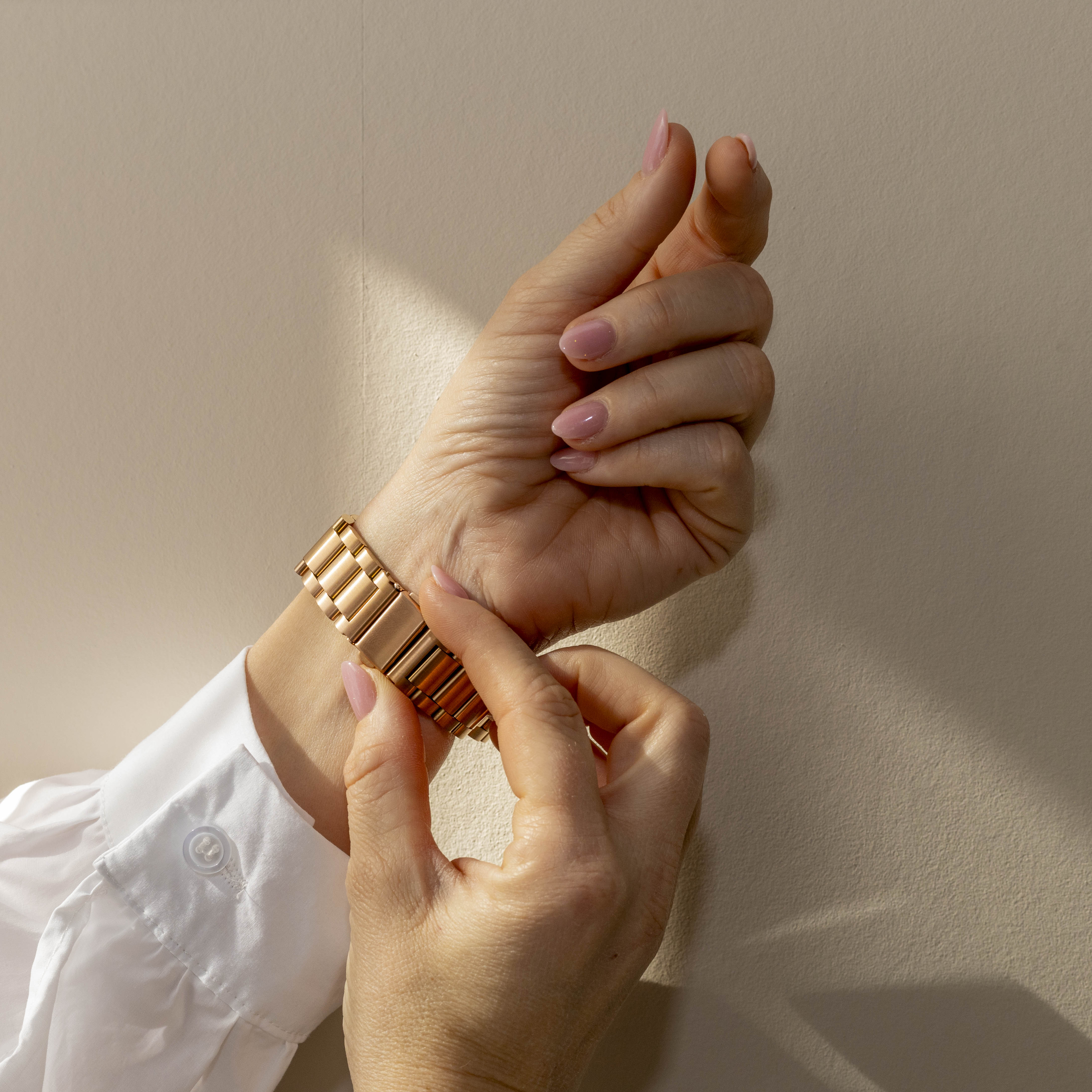 Bracelet montre 18mm acier - universel (or rose)