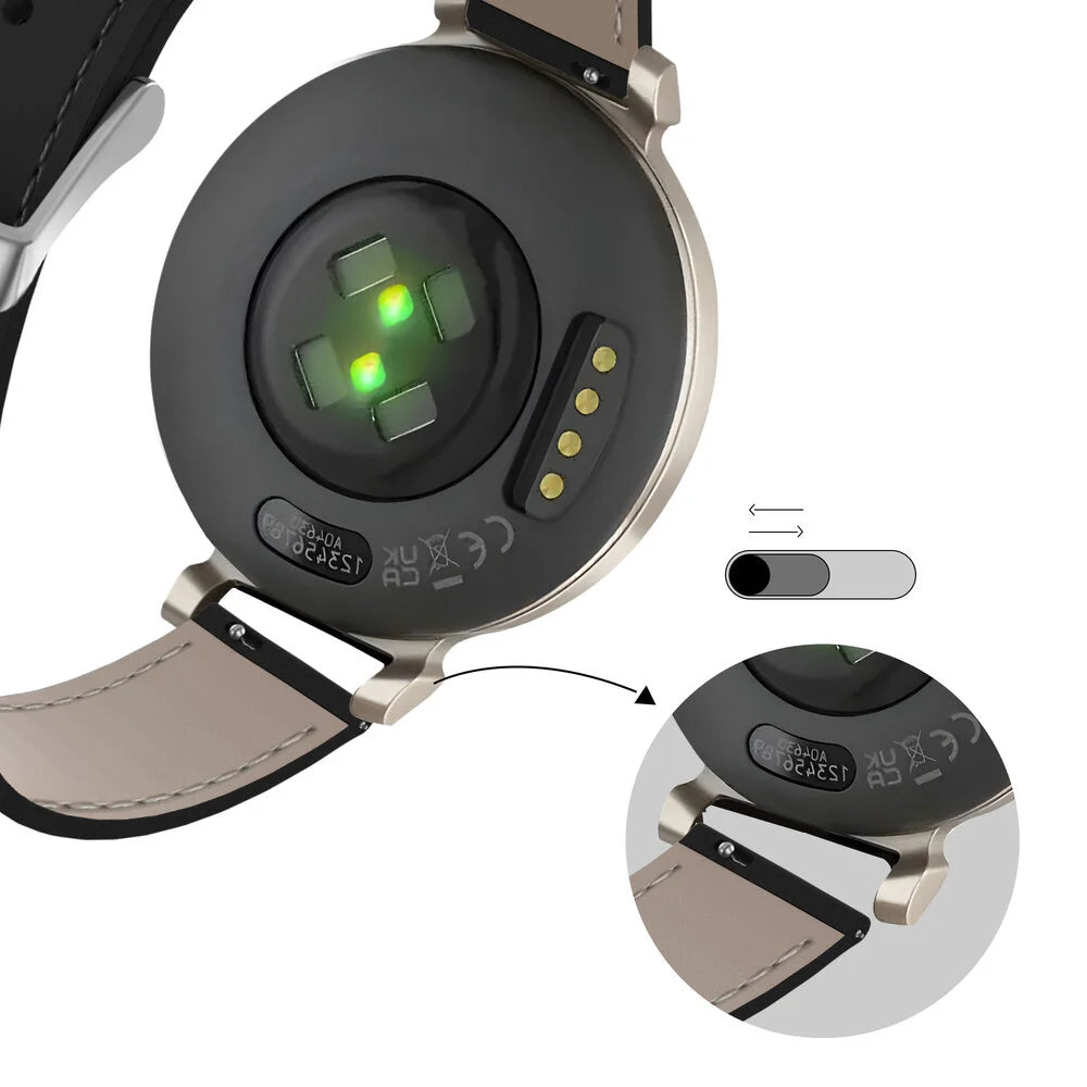 Bracelet montre cuir 14mm - universal (noir)