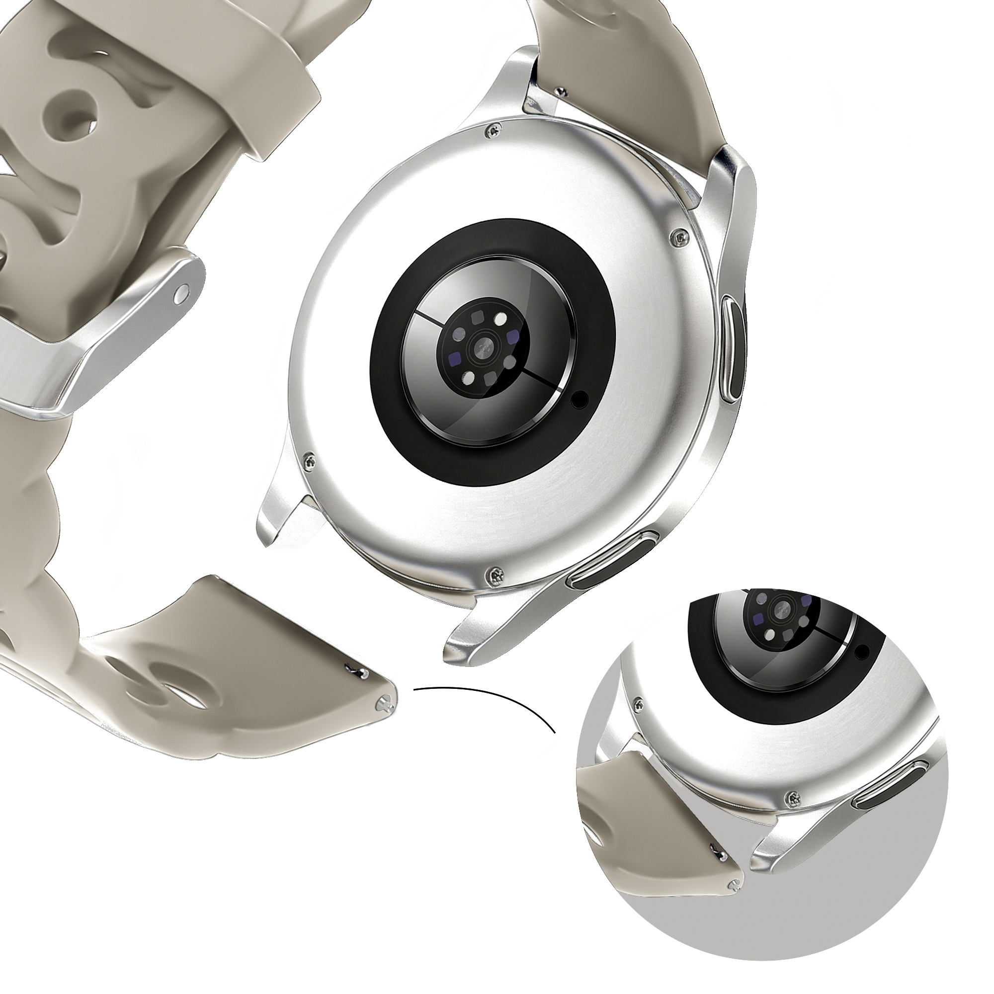 Bandz Bracelet silicone 'Chaînes' Withings Steel HR Sport (gris clair)