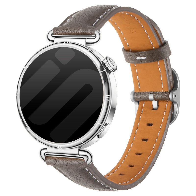 18mm square leather band taupe