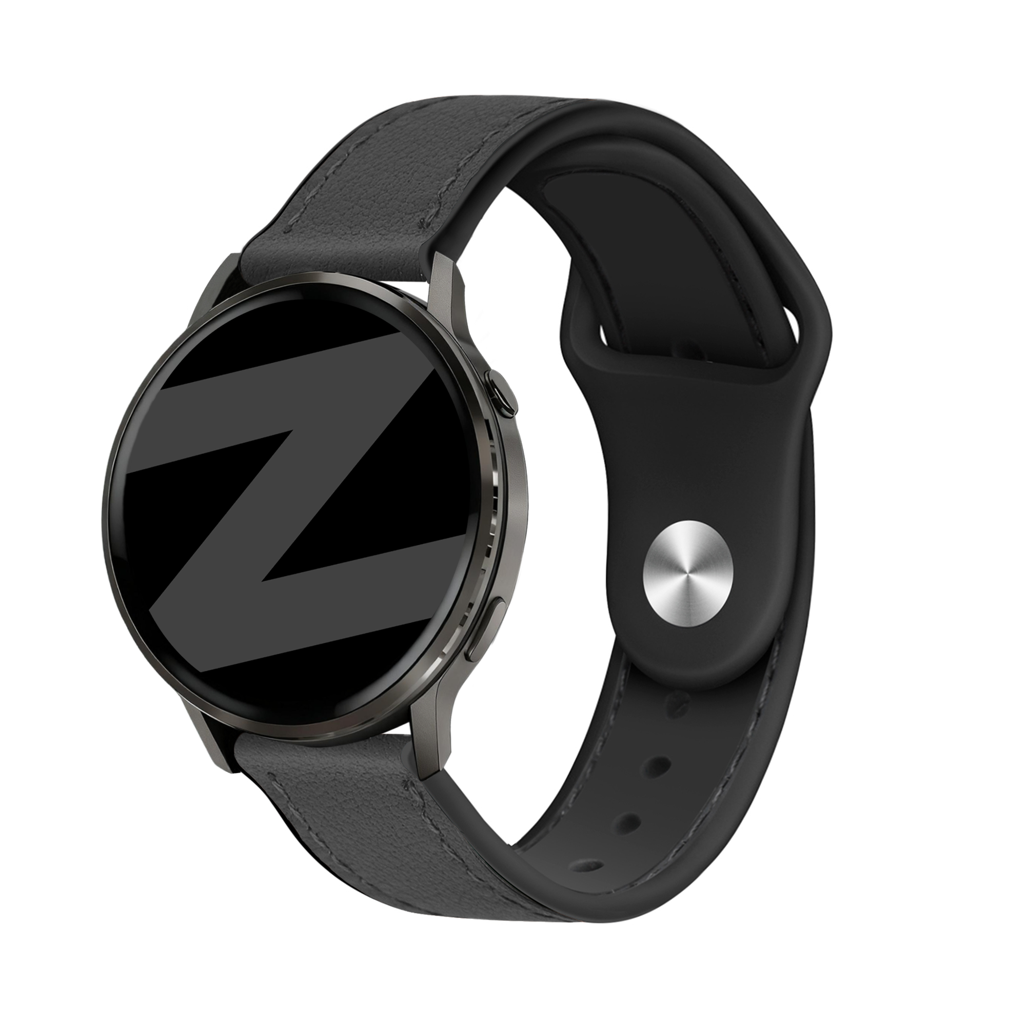 Bandz Bracelet cuir 'Hybrid' Garmin Approach S42 (noir)