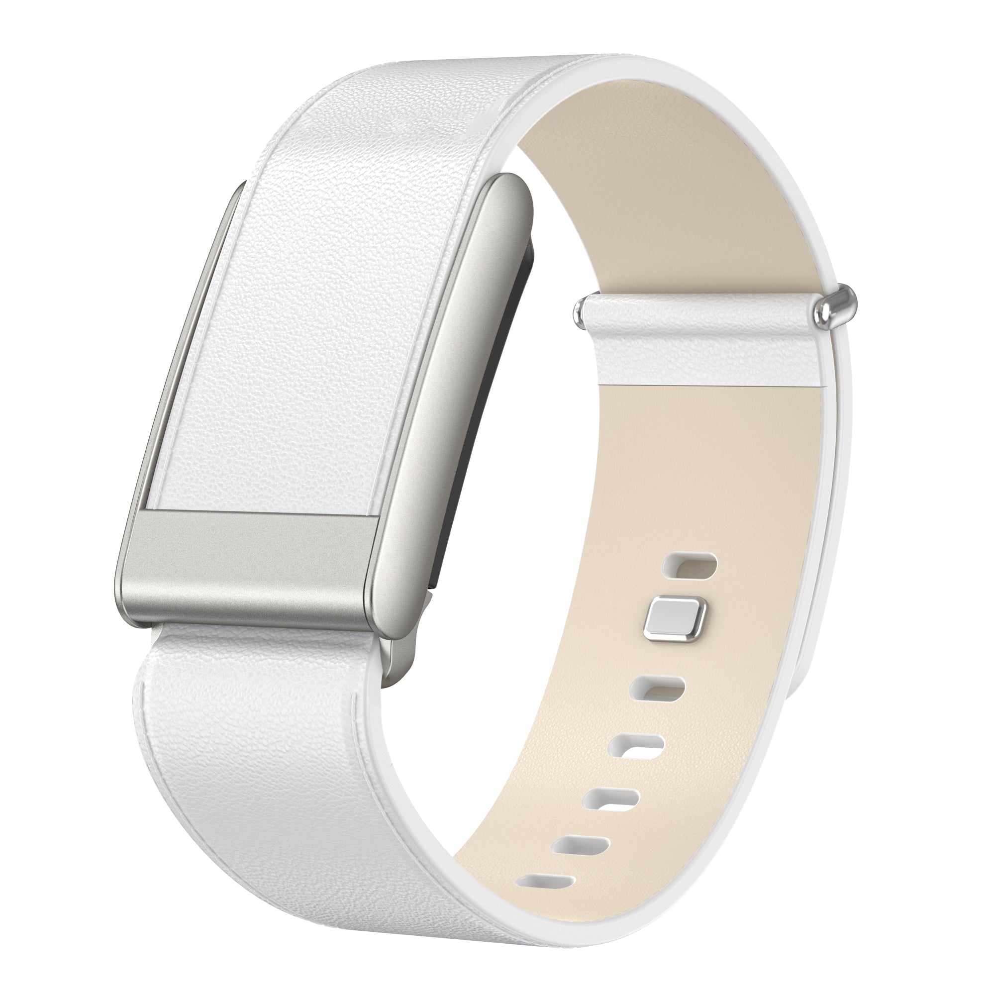 Bracelet cuir compatible avec Whoop 5.0 (blanc)