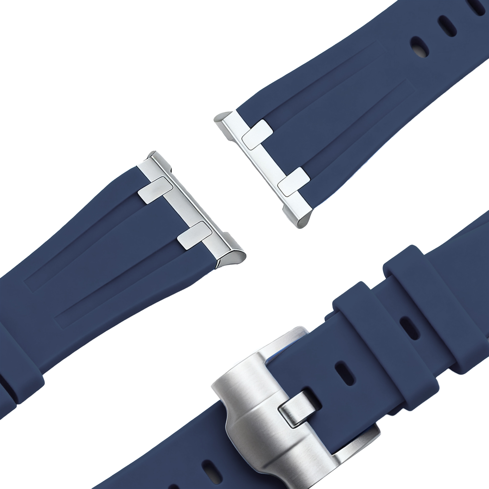 Bandz Samsung Galaxy Watch 8 - 40mm Silicone Strap 'Luxe Liquid' (Dark Blue)