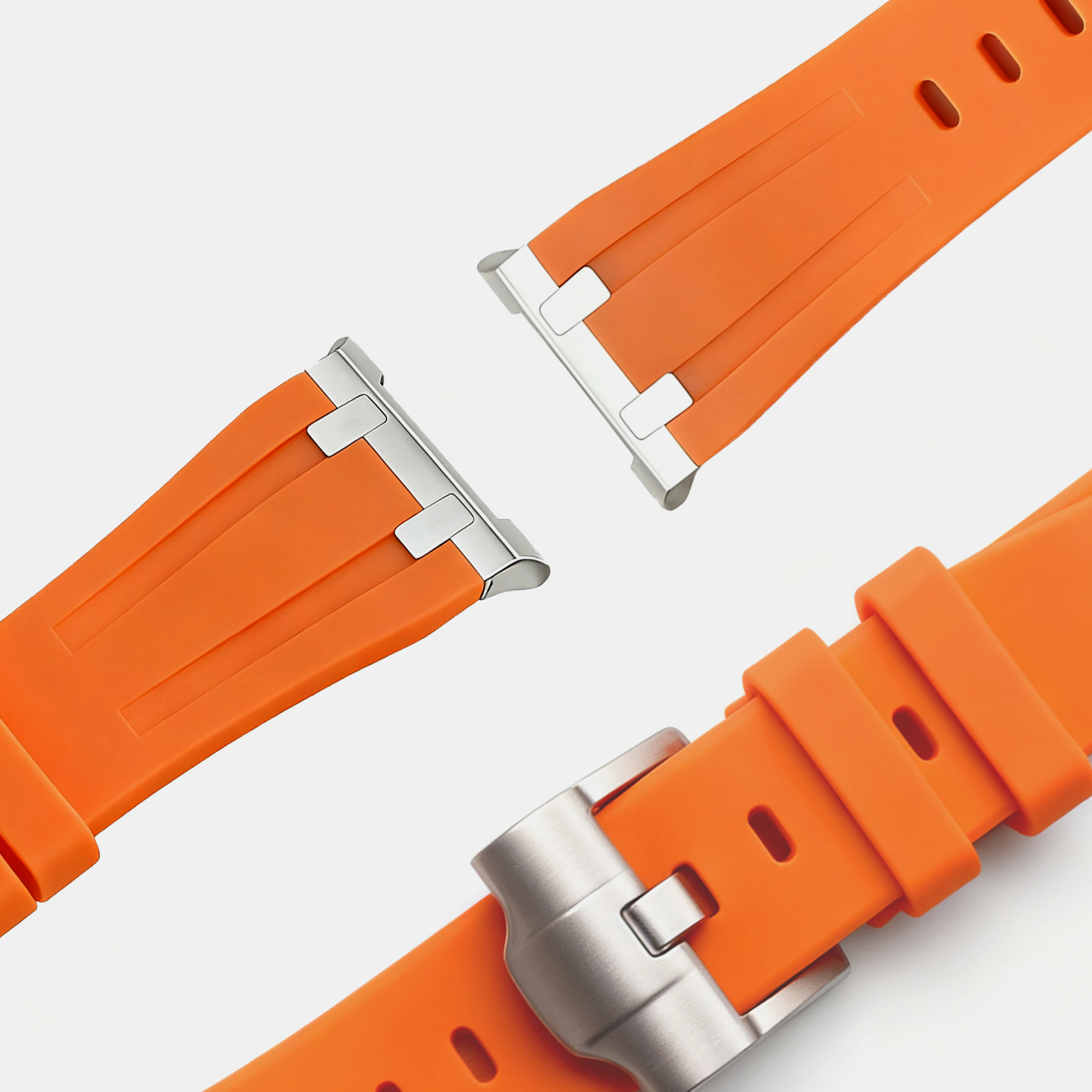 Bandz Samsung Galaxy Watch 8 - 44mm Silicone Strap 'Luxe Liquid' (Orange)
