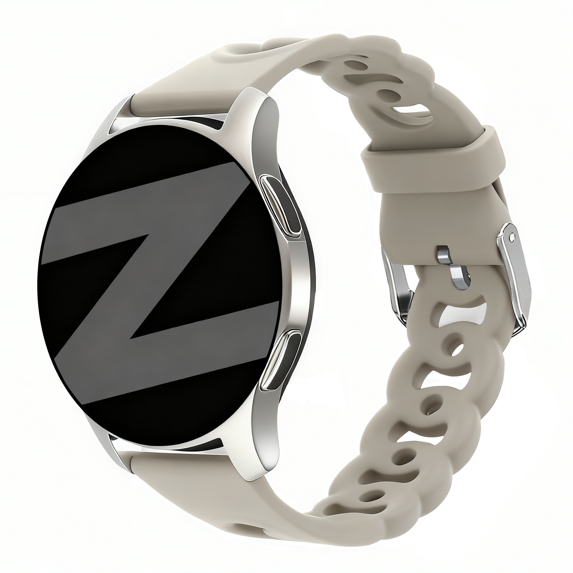 Bandz Amazfit Active Silicone Strap 'Chains' (Light Grey)