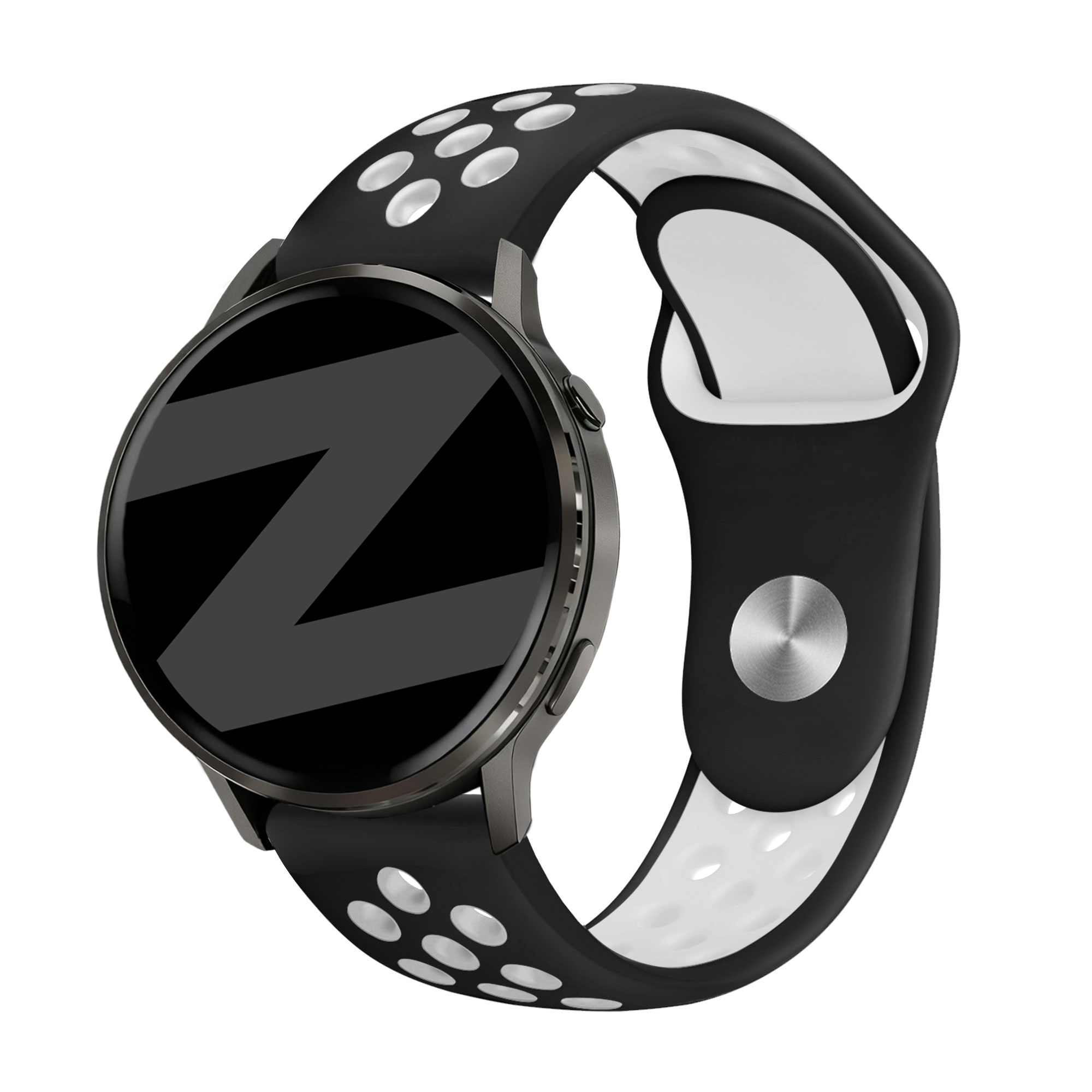 Bandz Bracelet sport 'Deluxe' Garmin Vivoactive 4 (noir/blanc)