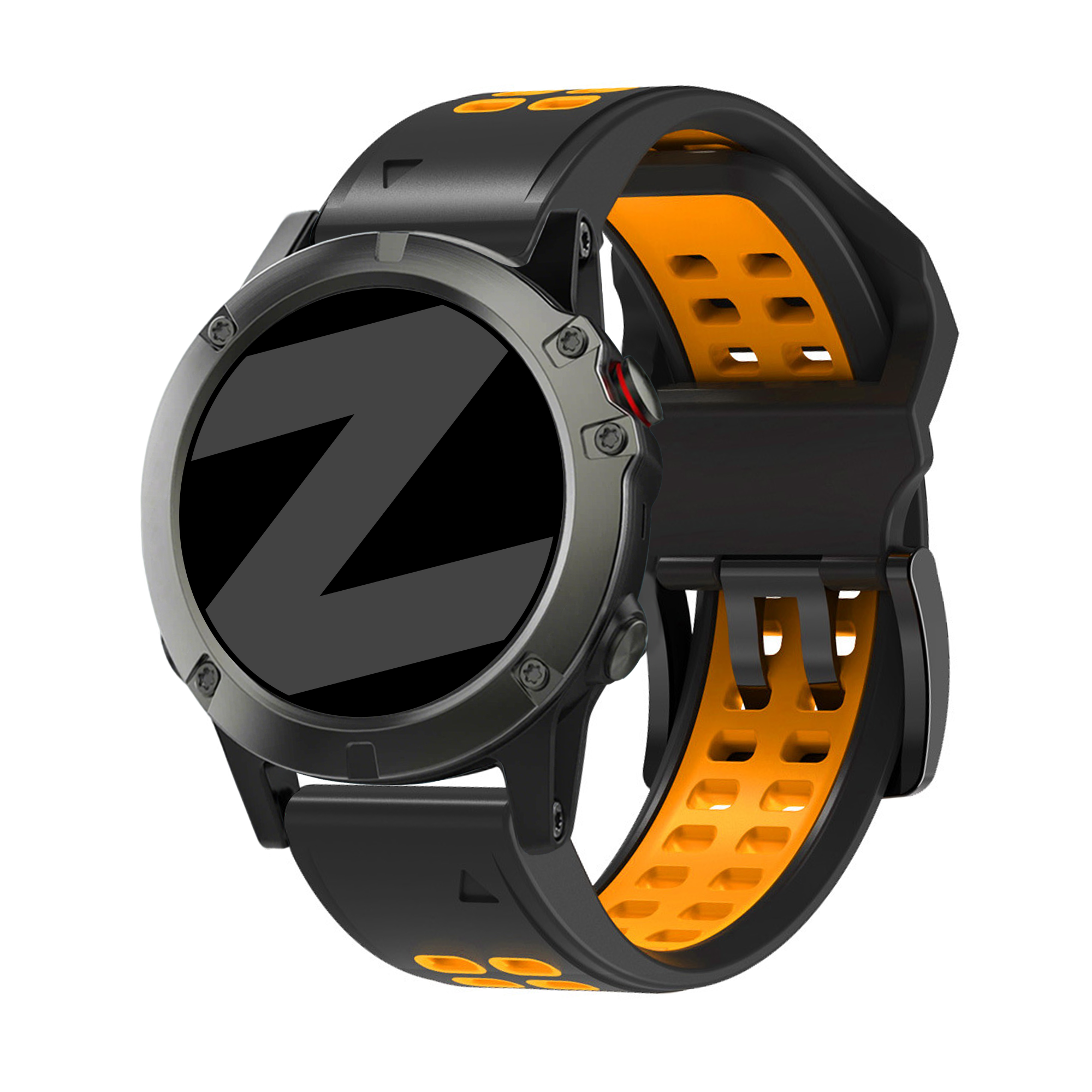 Bandz Bracelet sport avec boucle Garmin Epix Gen 2 (47mm) (noir/orange)