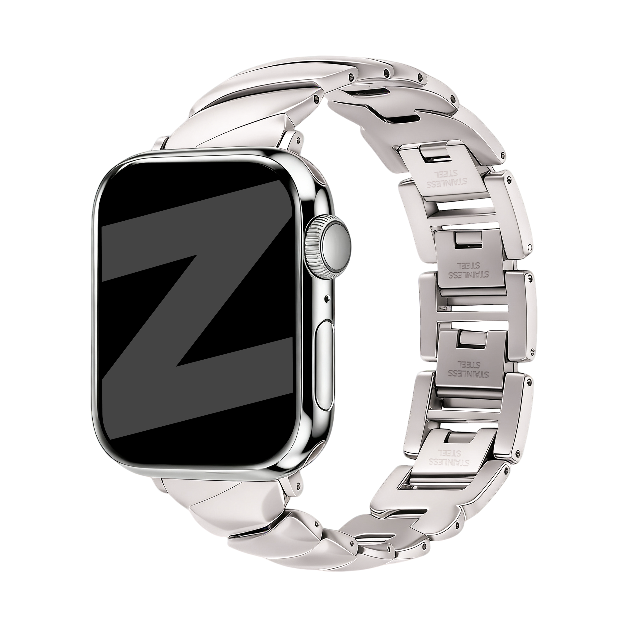 Bandz Apple Watch Premium Metal Strap 'Twisted' (Starlight)