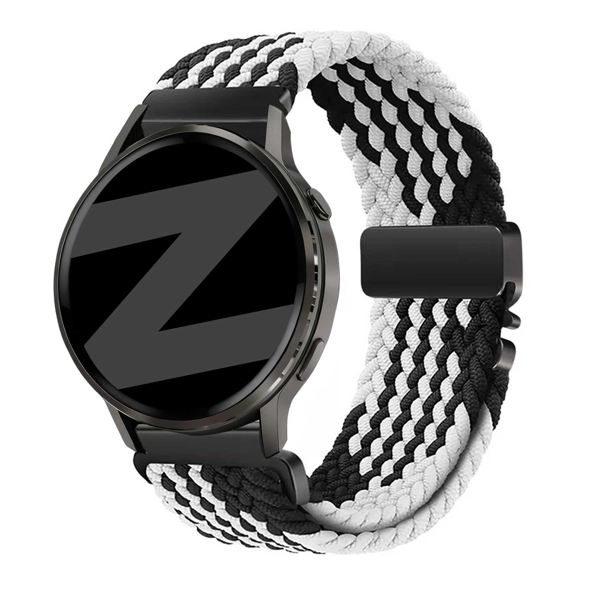 Bandz Bracelet tressé 'Parachute' Garmin Venu 3s (noir/blanc)