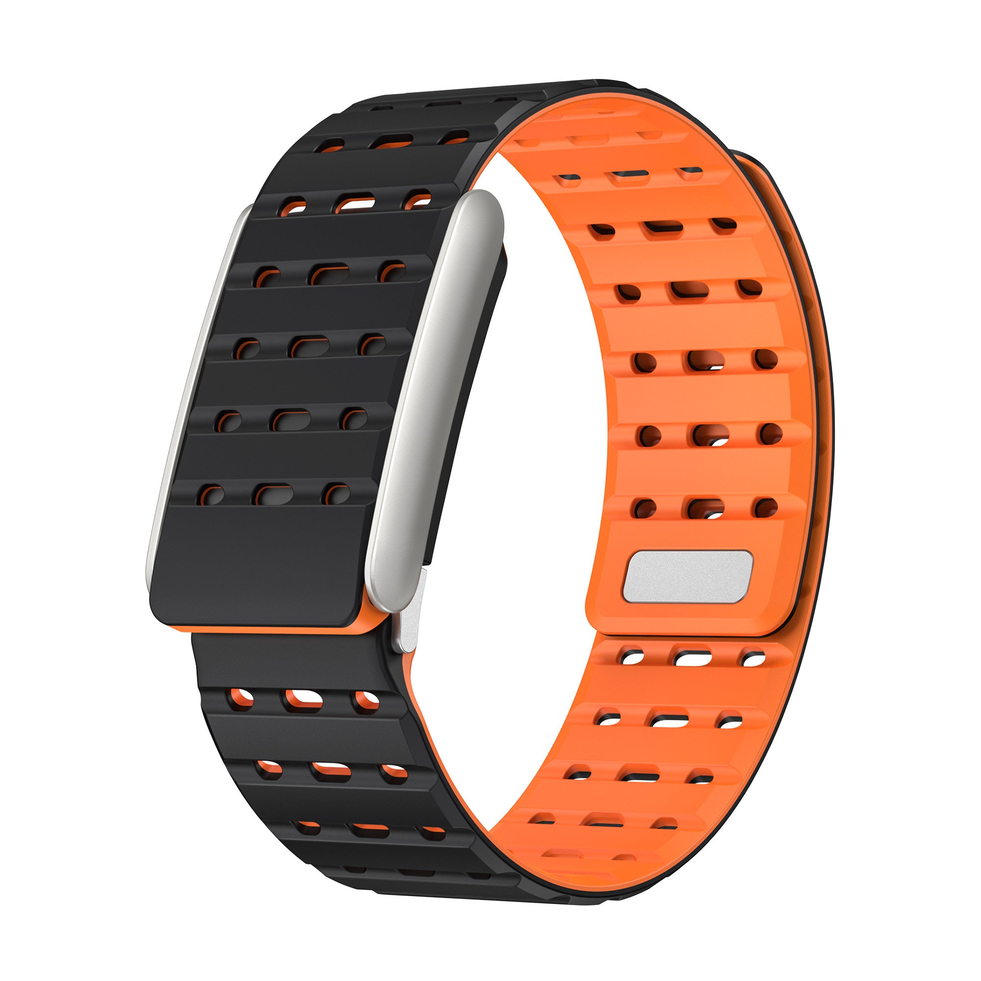 Bracelet silicone magnétique compatible avec Whoop 5.0 (noir/orange)