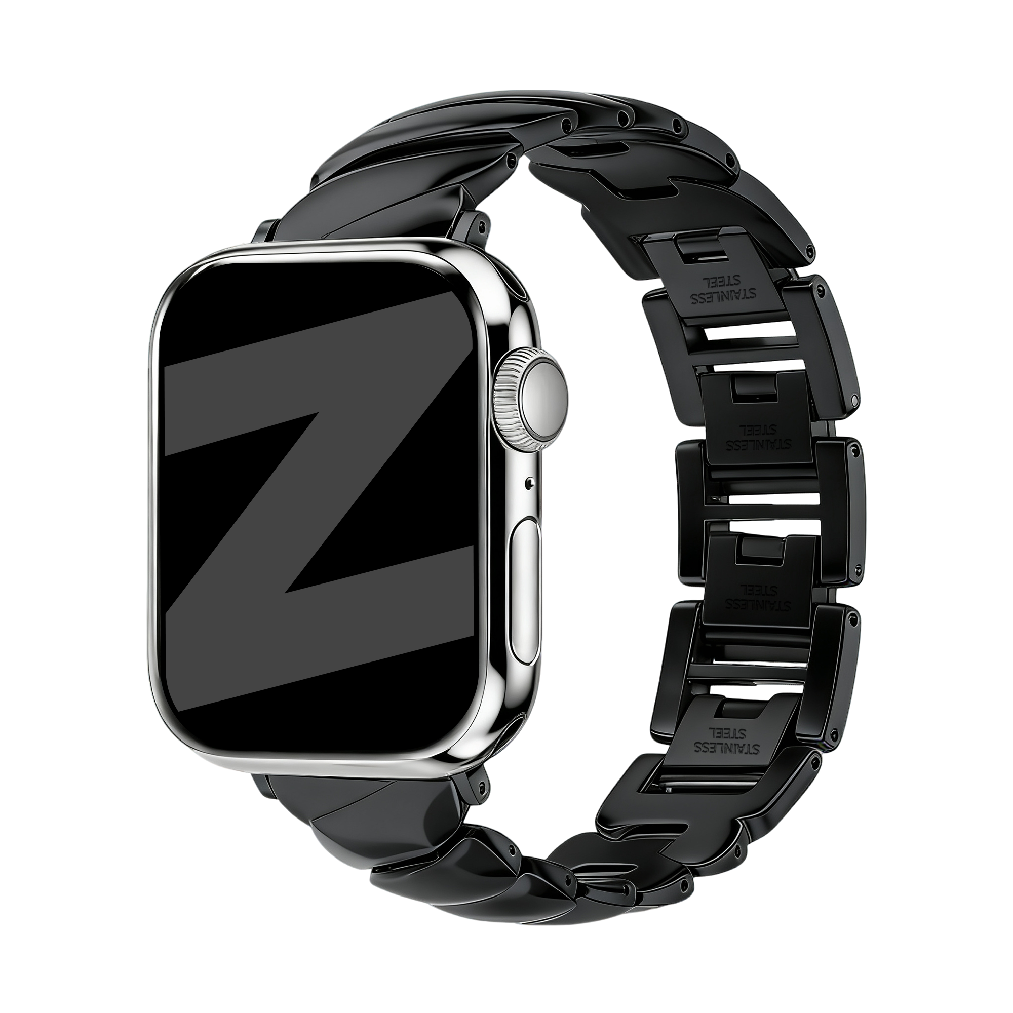 Bandz Bracelet acier premium 'Twisted' Apple Watch (noir)