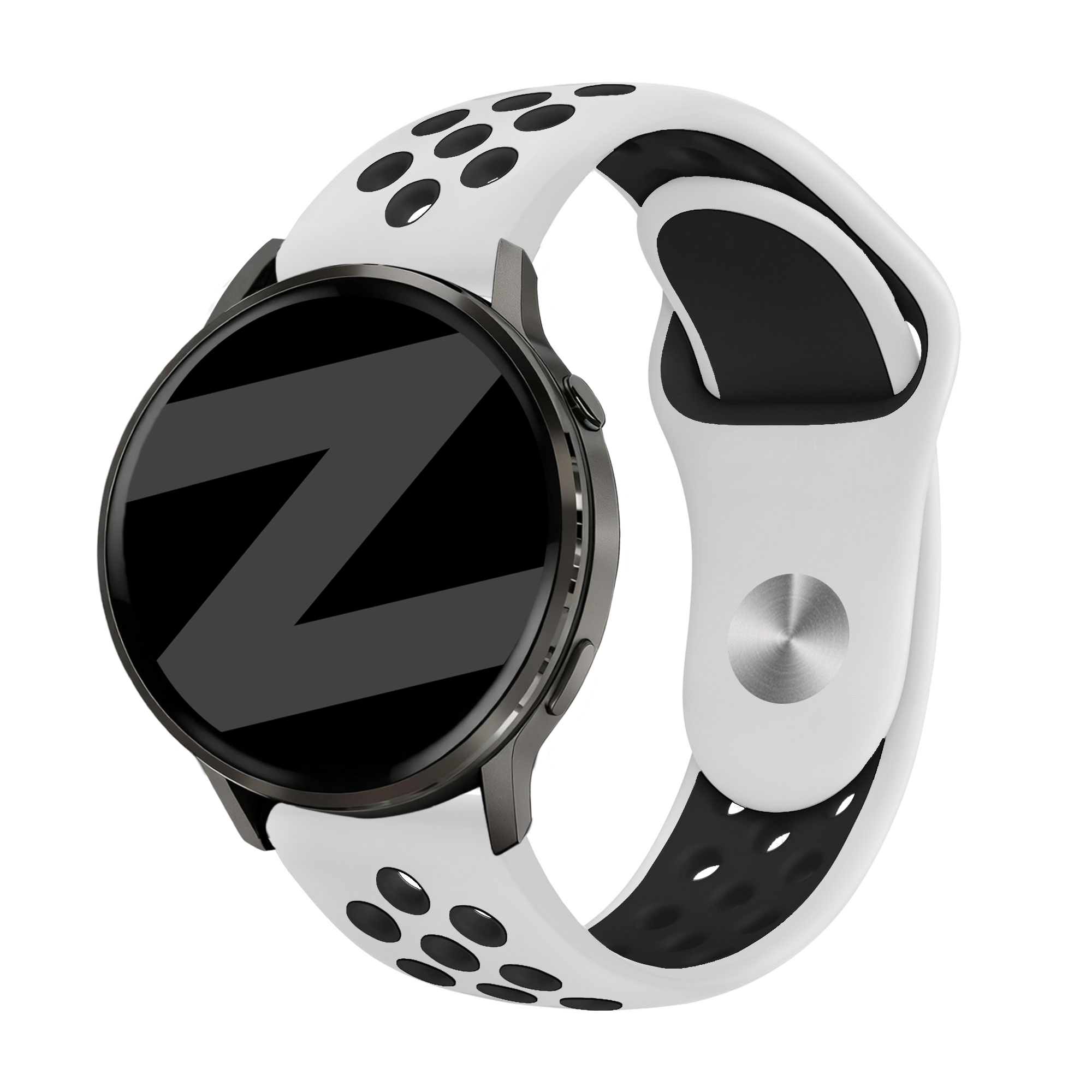 Bandz Bracelet sport 'Deluxe' Garmin Forerunner 570 - 47mm (blanc/noir)
