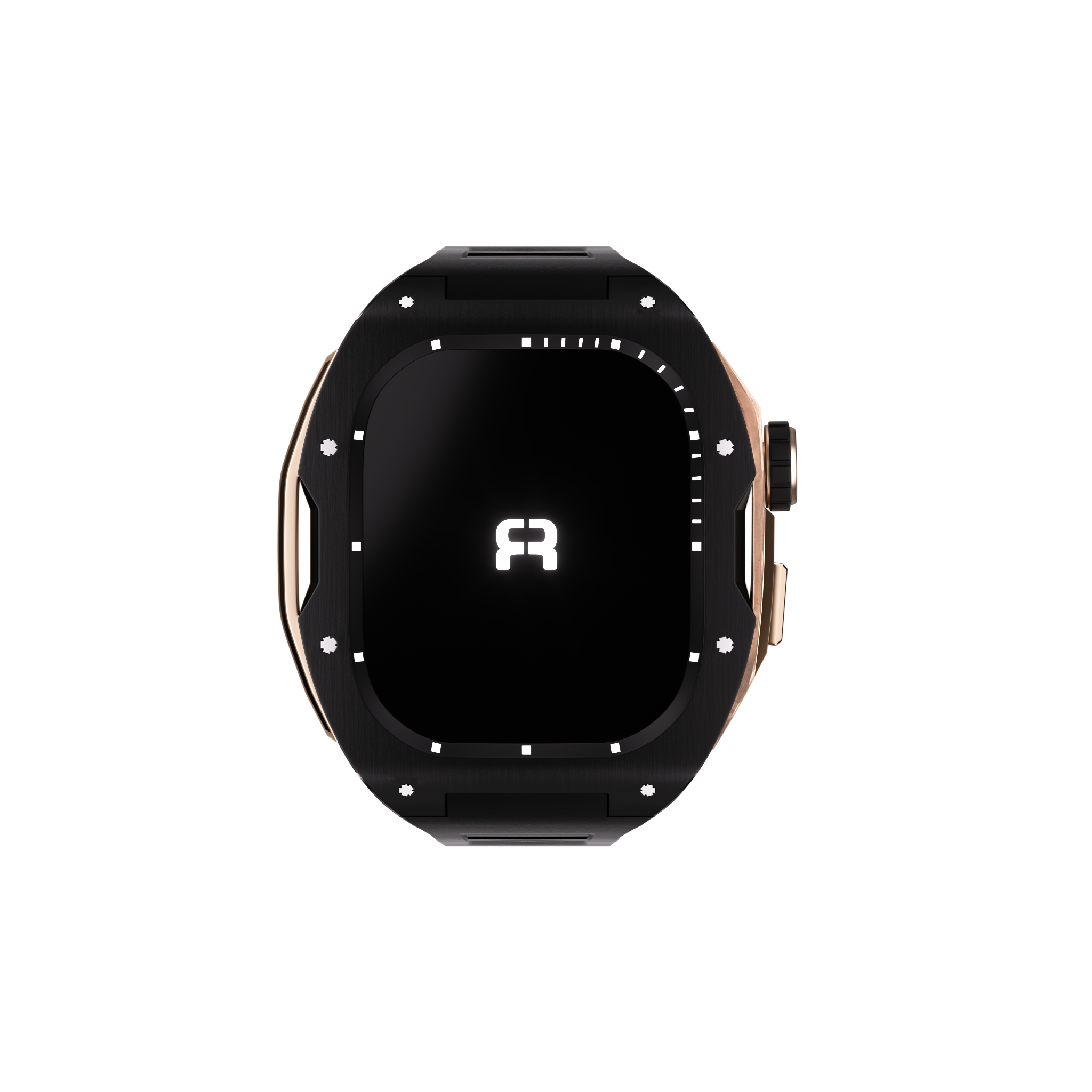 Reqior Boîtier avec bracelet en caoutchouc Apple Watch 45mm (noir/rose or)