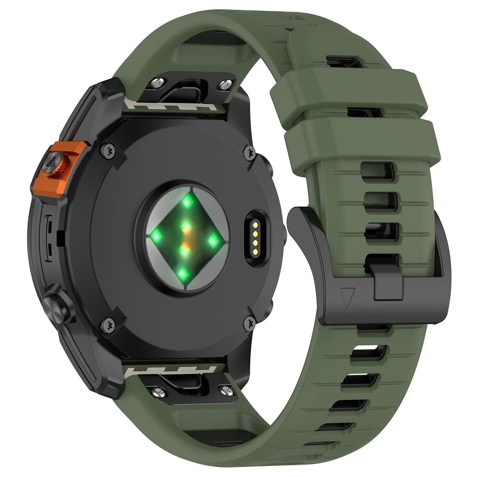 Bracelet silicone avec boucle Garmin Approach S60 (vert olive/noir)