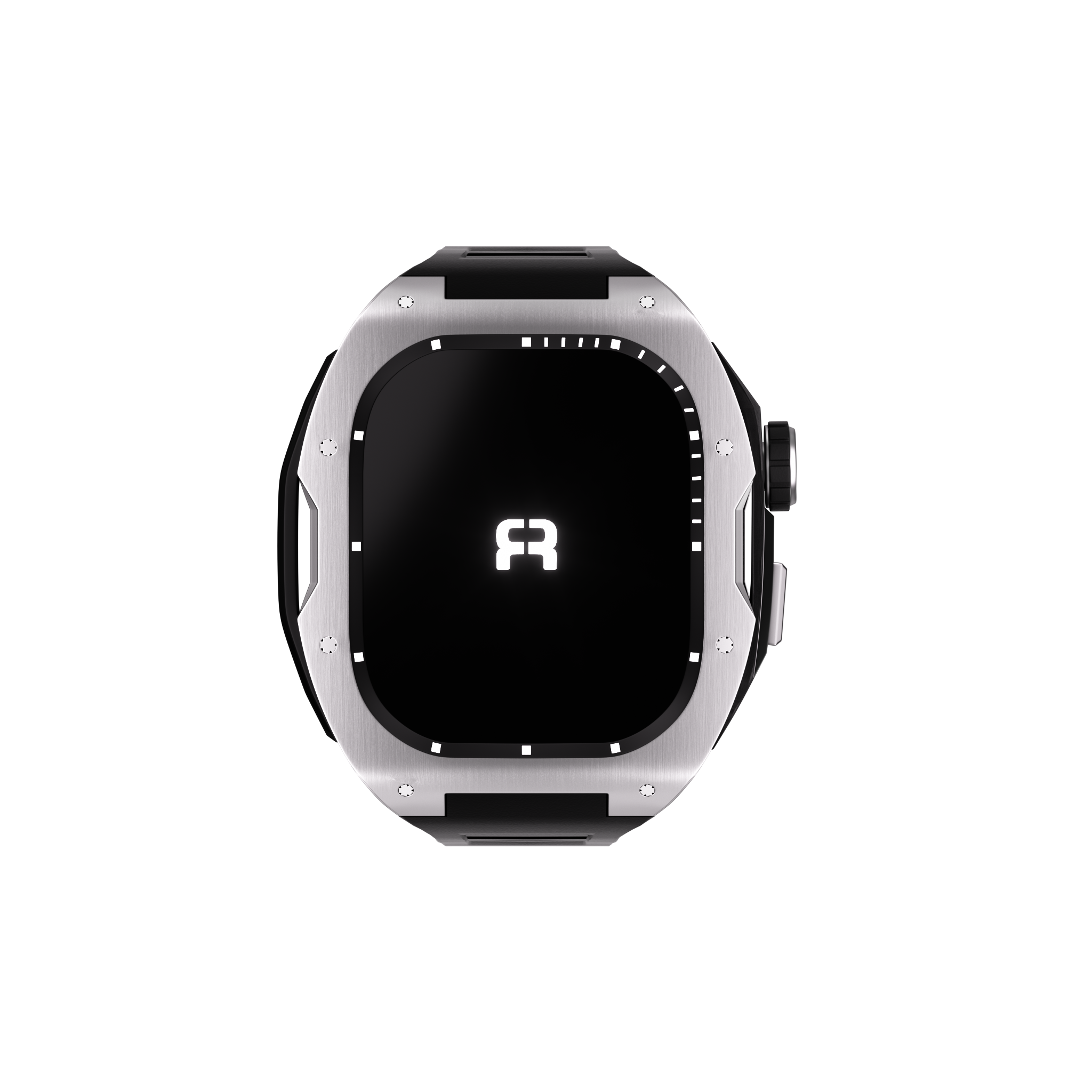 Reqior Boîtier avec bracelet en caoutchouc Apple Watch 45mm (argent)