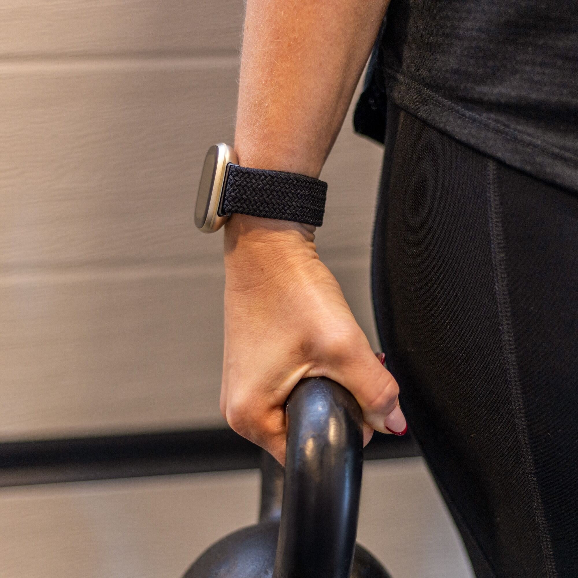 Bracelet tressé réglable Fitbit Versa 3 (noir)