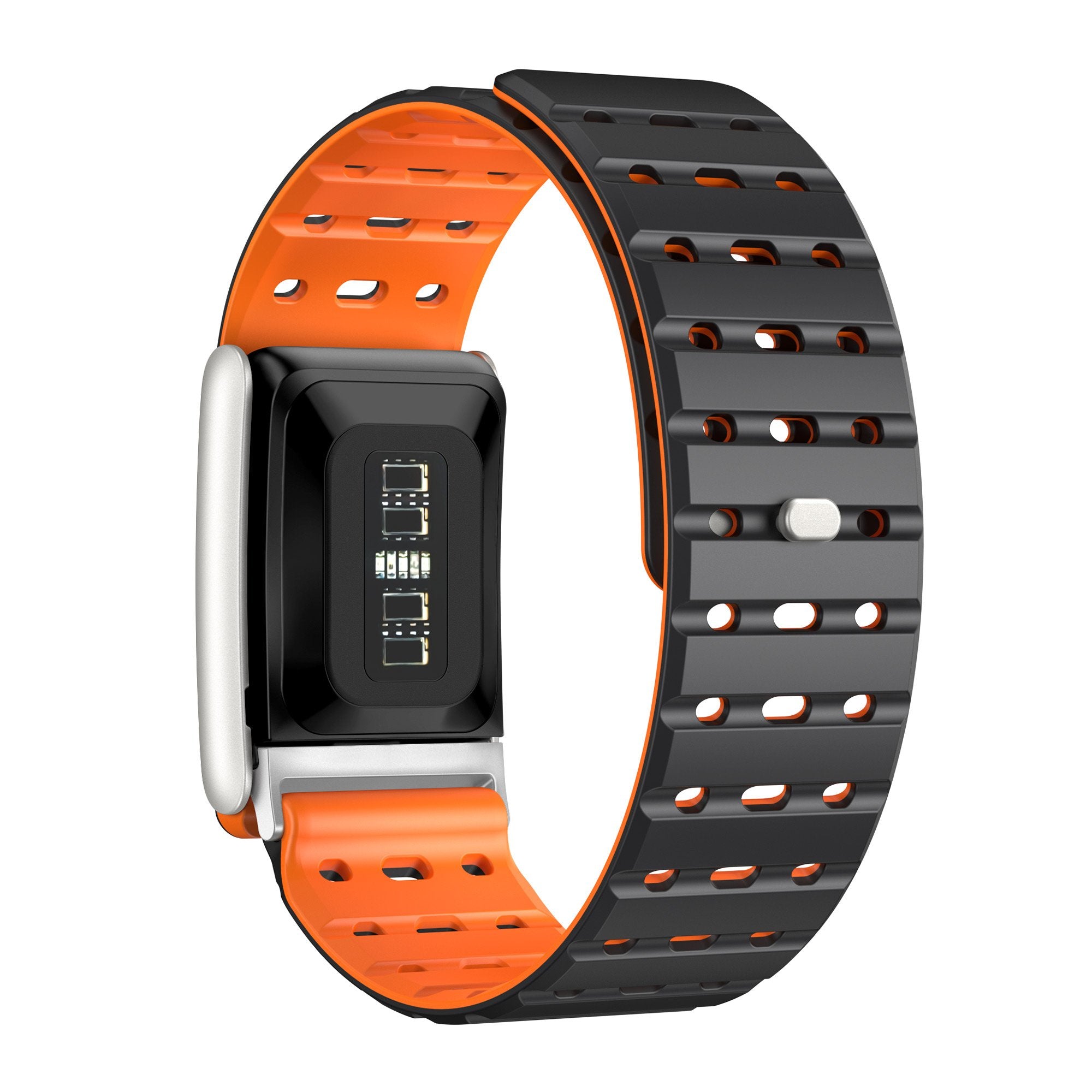 Bracelet silicone magnétique compatible avec Whoop 5.0 (noir/orange)