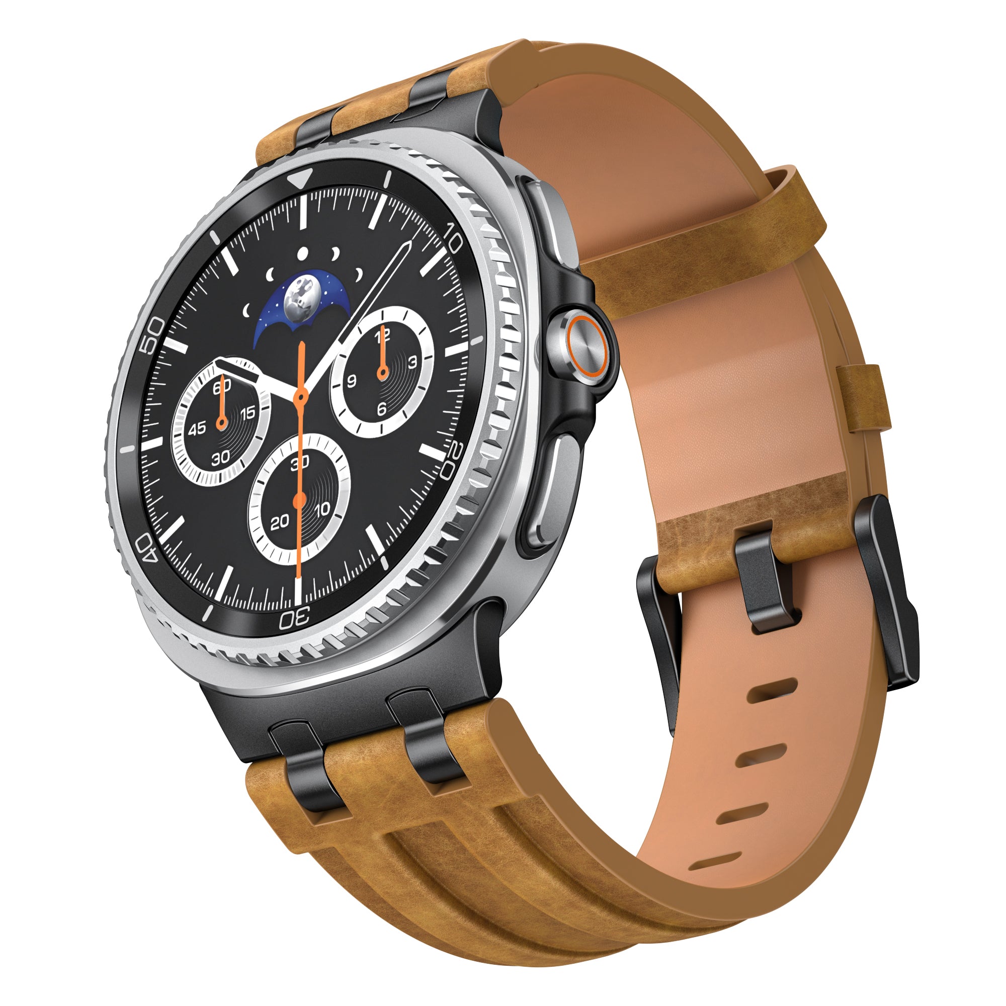Bracelet cuir solide Samsung Galaxy Watch 8 - 44mm (marron)