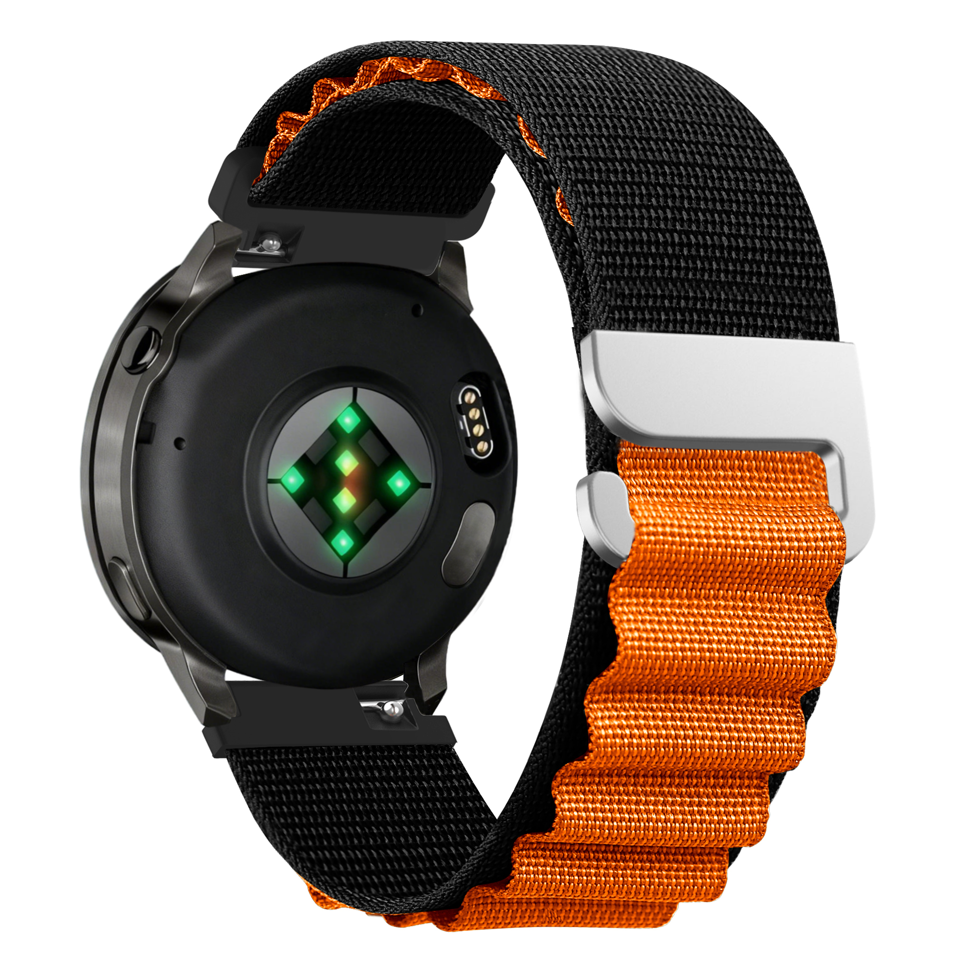 Bandz Garmin Vivoactive 5 Alpine Nylon Strap (Black/Orange)