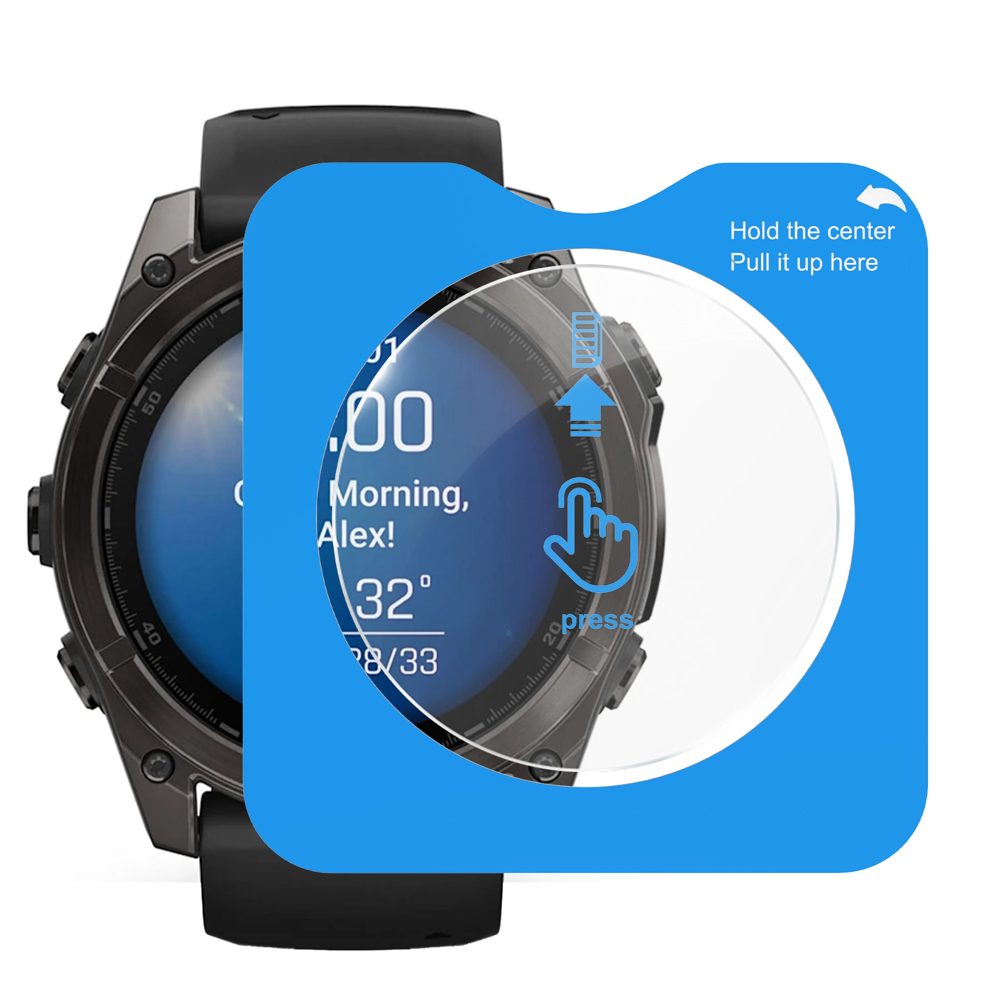 Screenprotector with One-Click Tool - Garmin Fenix 8 - 51mm