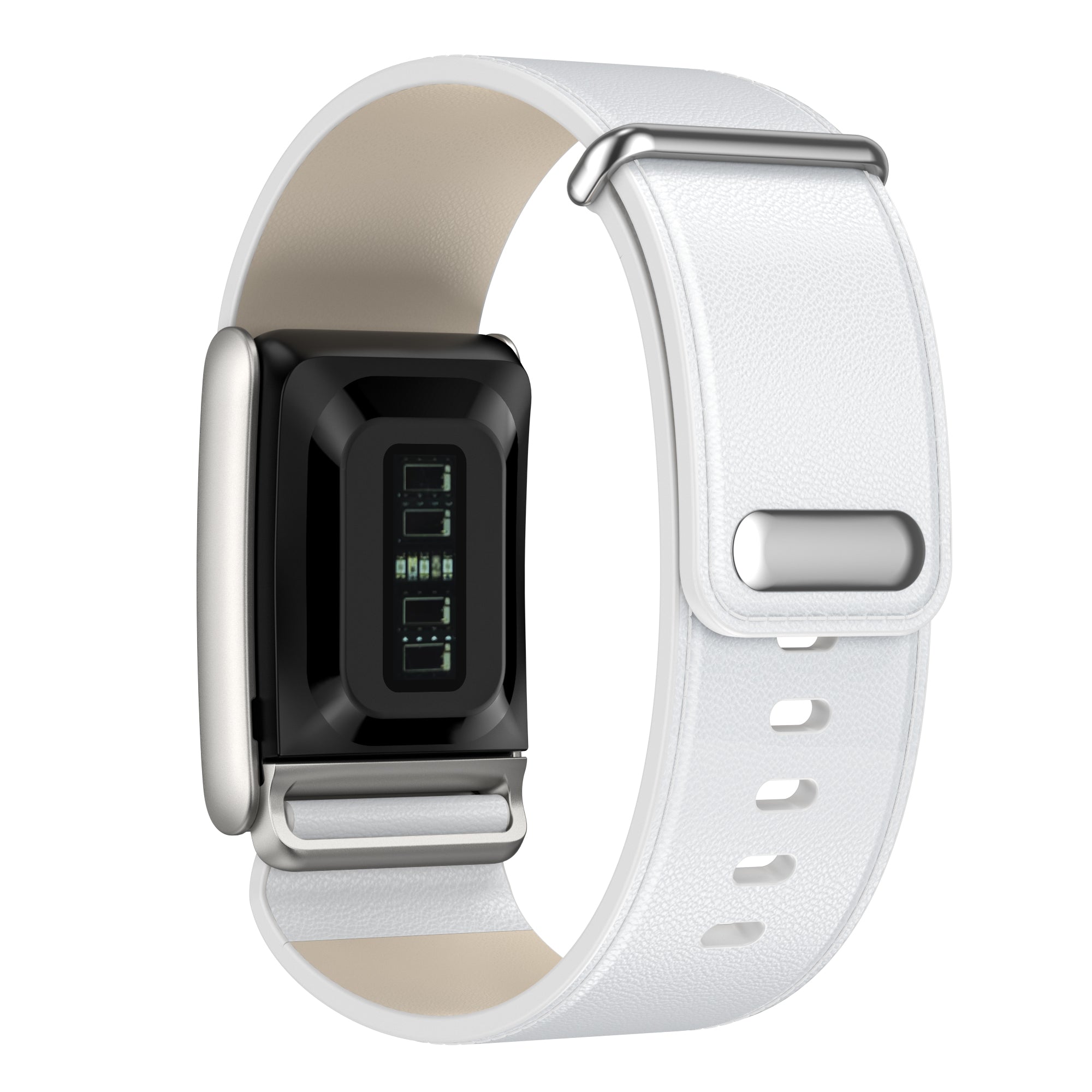 Bracelet cuir compatible avec Whoop 5.0 (blanc)