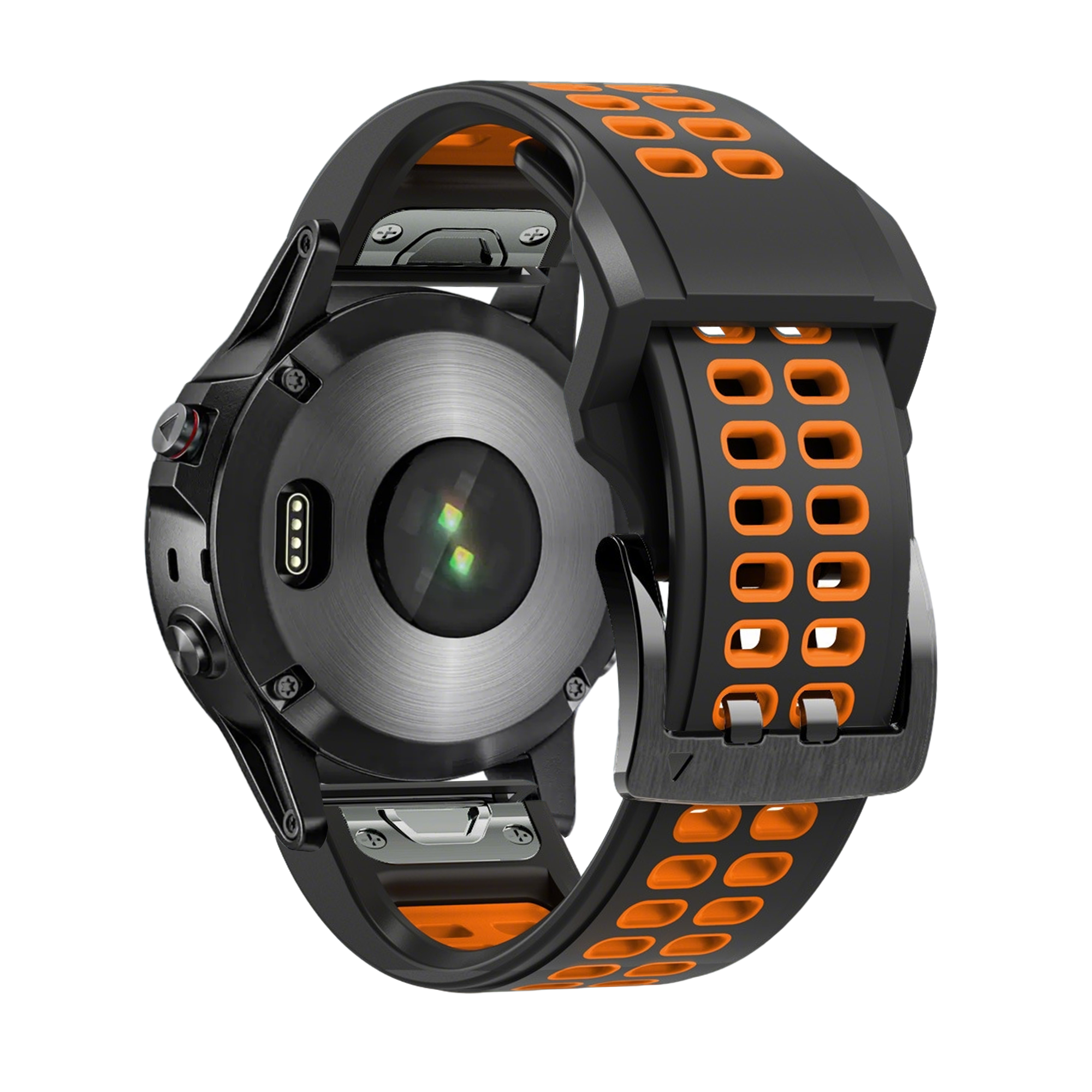 Bandz Bracelet sport avec boucle Garmin Epix Gen 2 (47mm) (noir/orange)