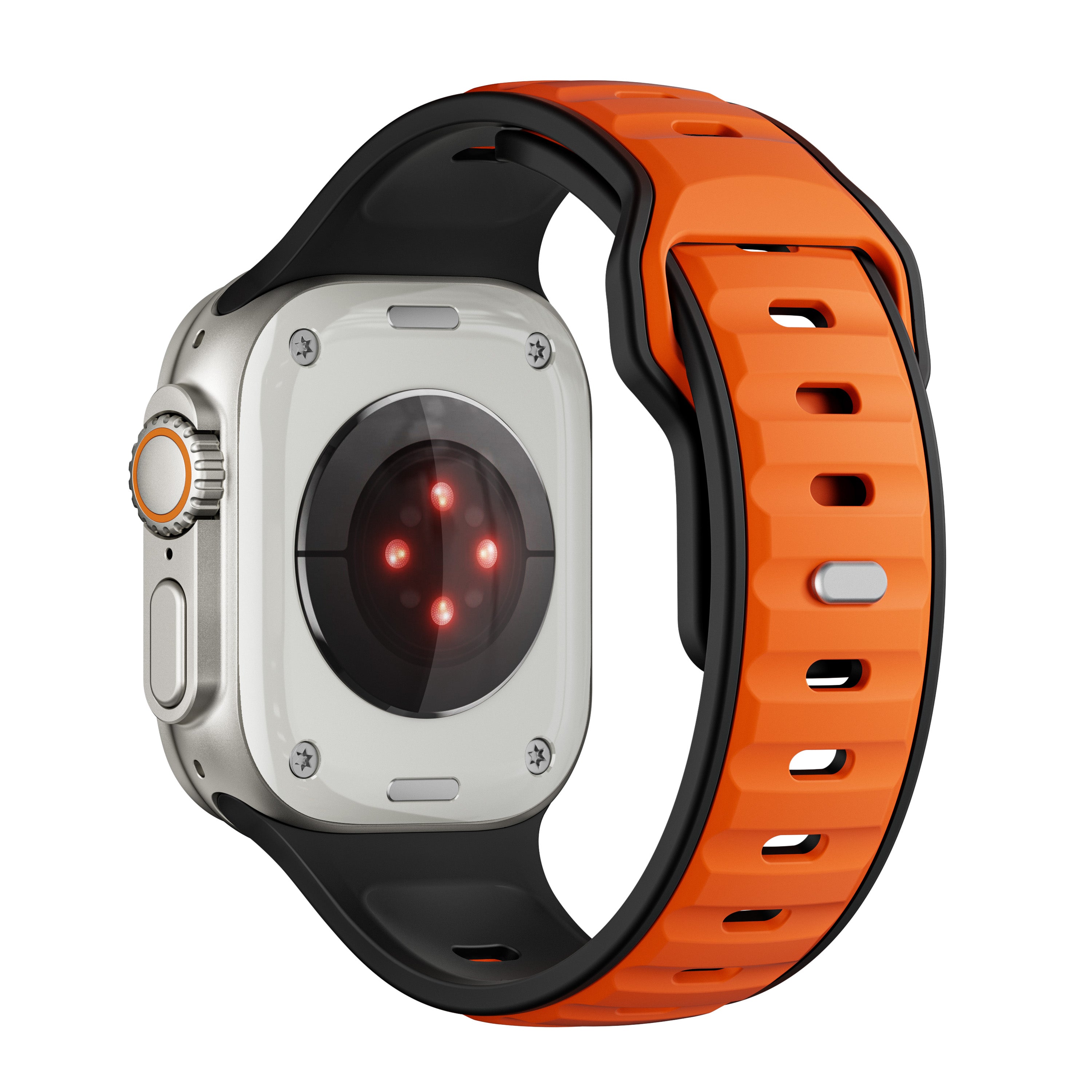 Bracelet silicone outdoor pour Apple Watch (orange/noir)