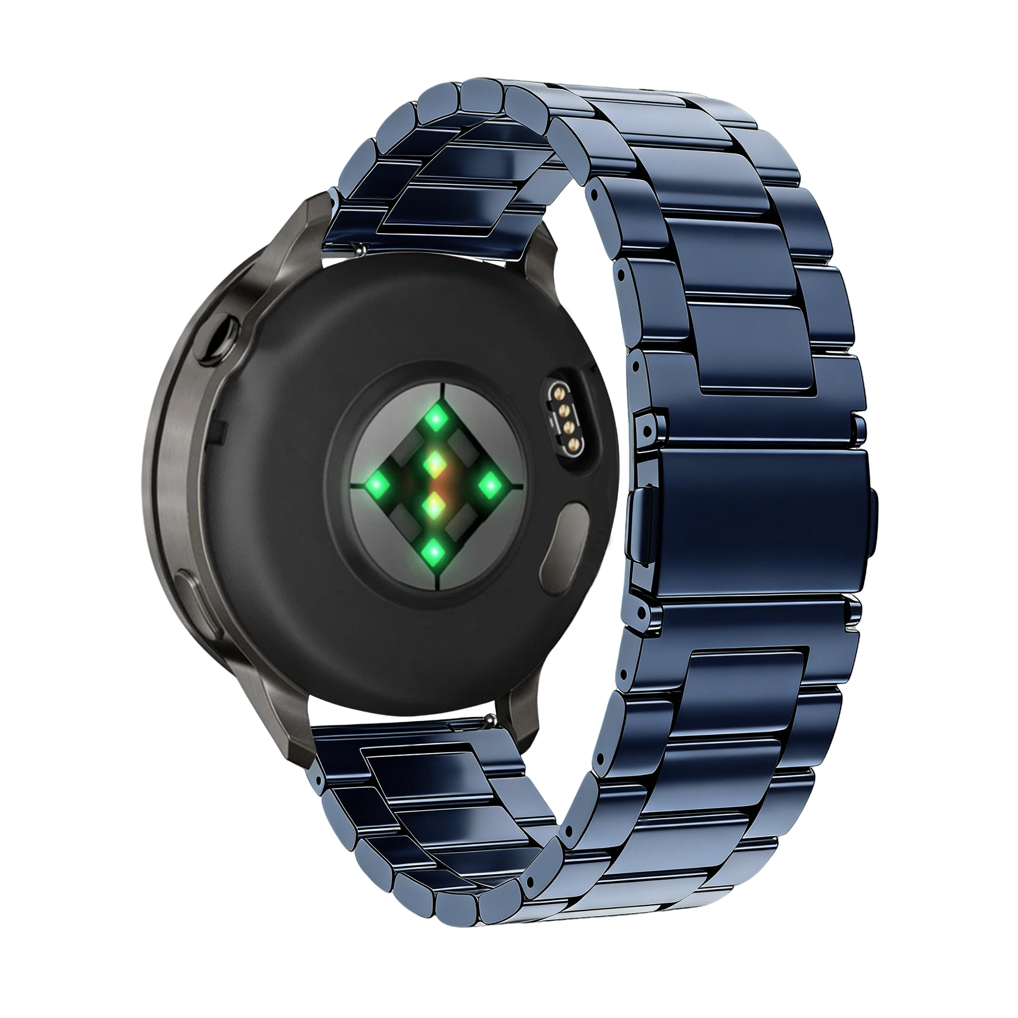 Bandz Bracelet acier 'Classic' Garmin Vivoactive 4 (bleu)