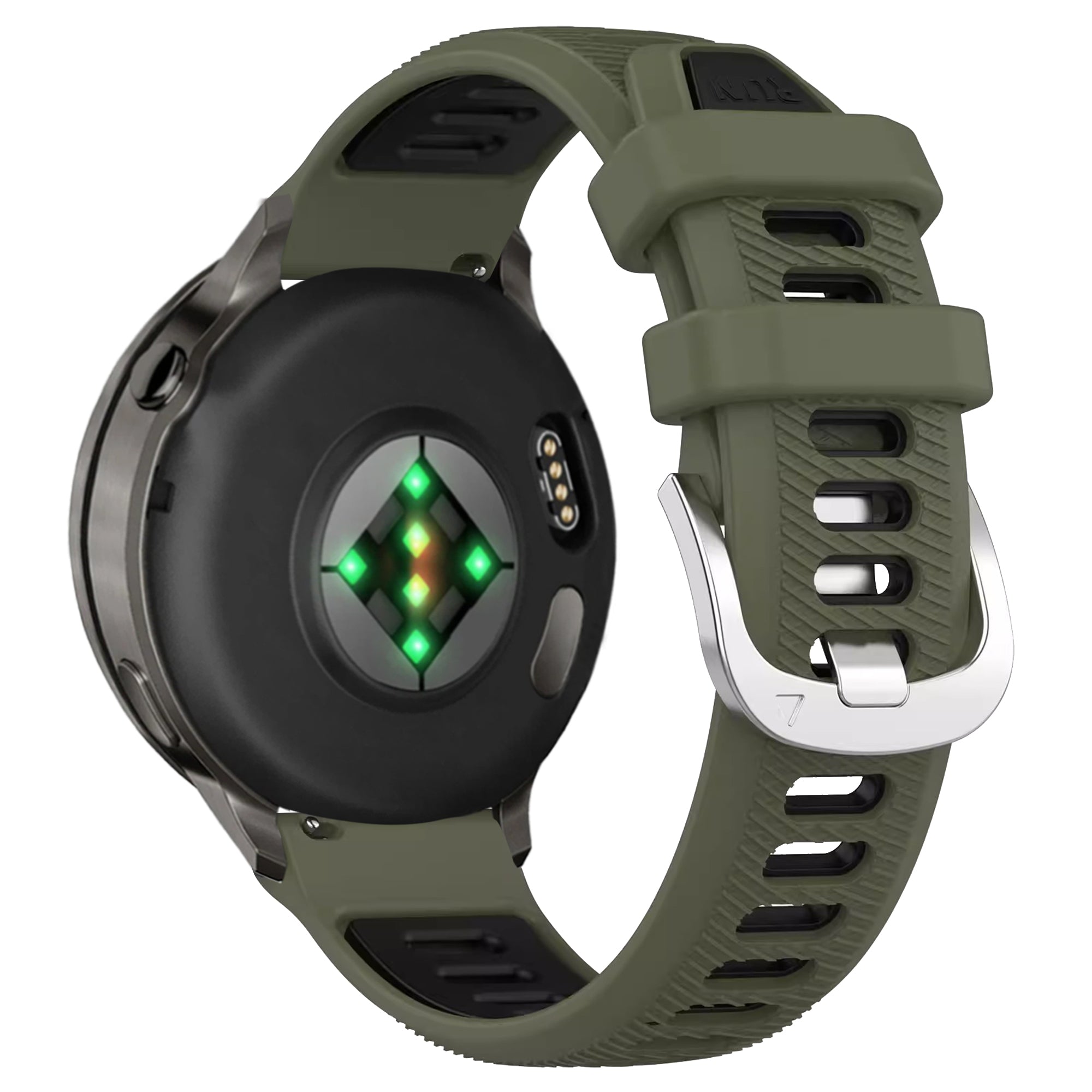 Bandz Bracelet sport avec boucle Garmin Vivoactive 4s (vert olive/noir)