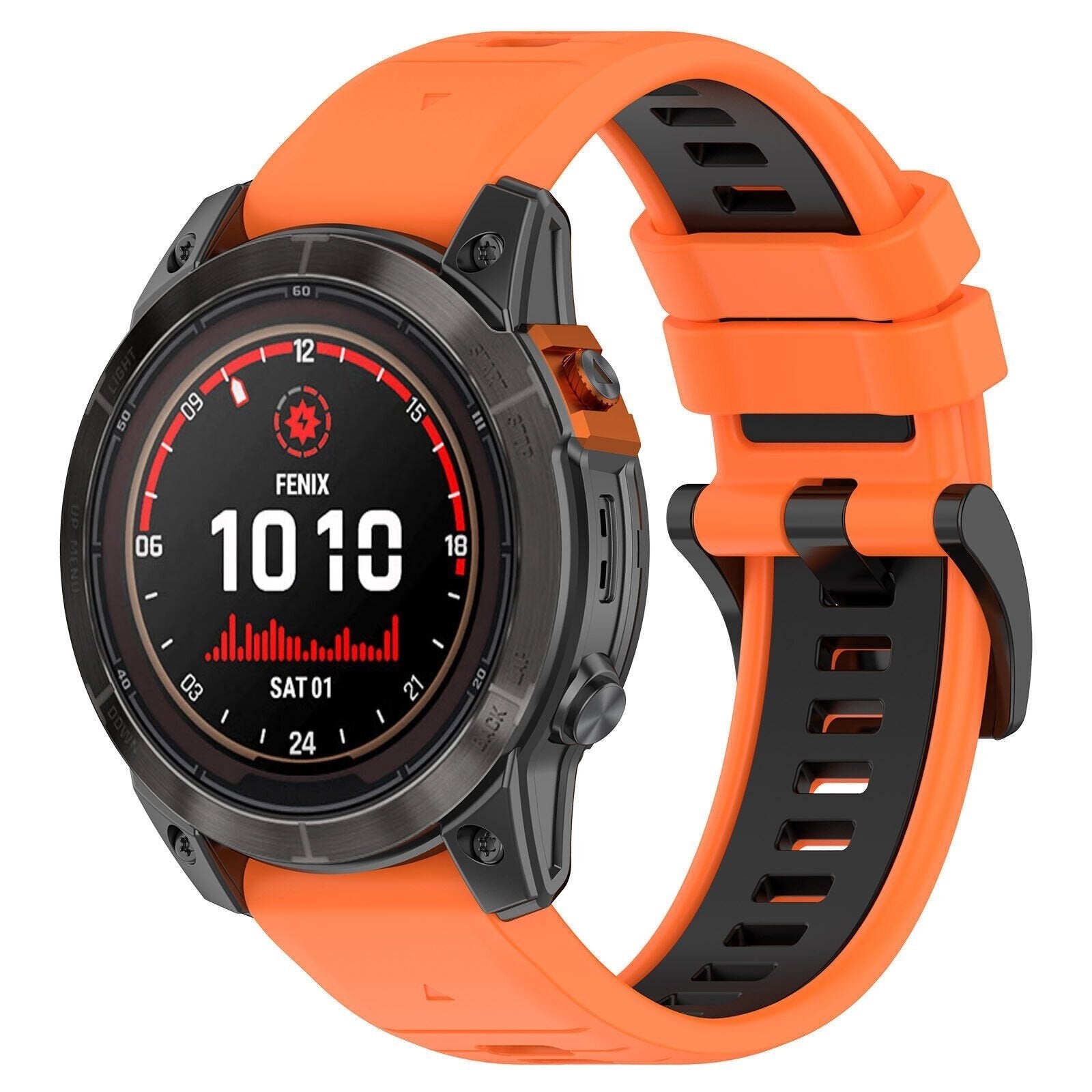 Bracelet sport avec boucle Garmin Approach S70 - 47mm (orange/noir)
