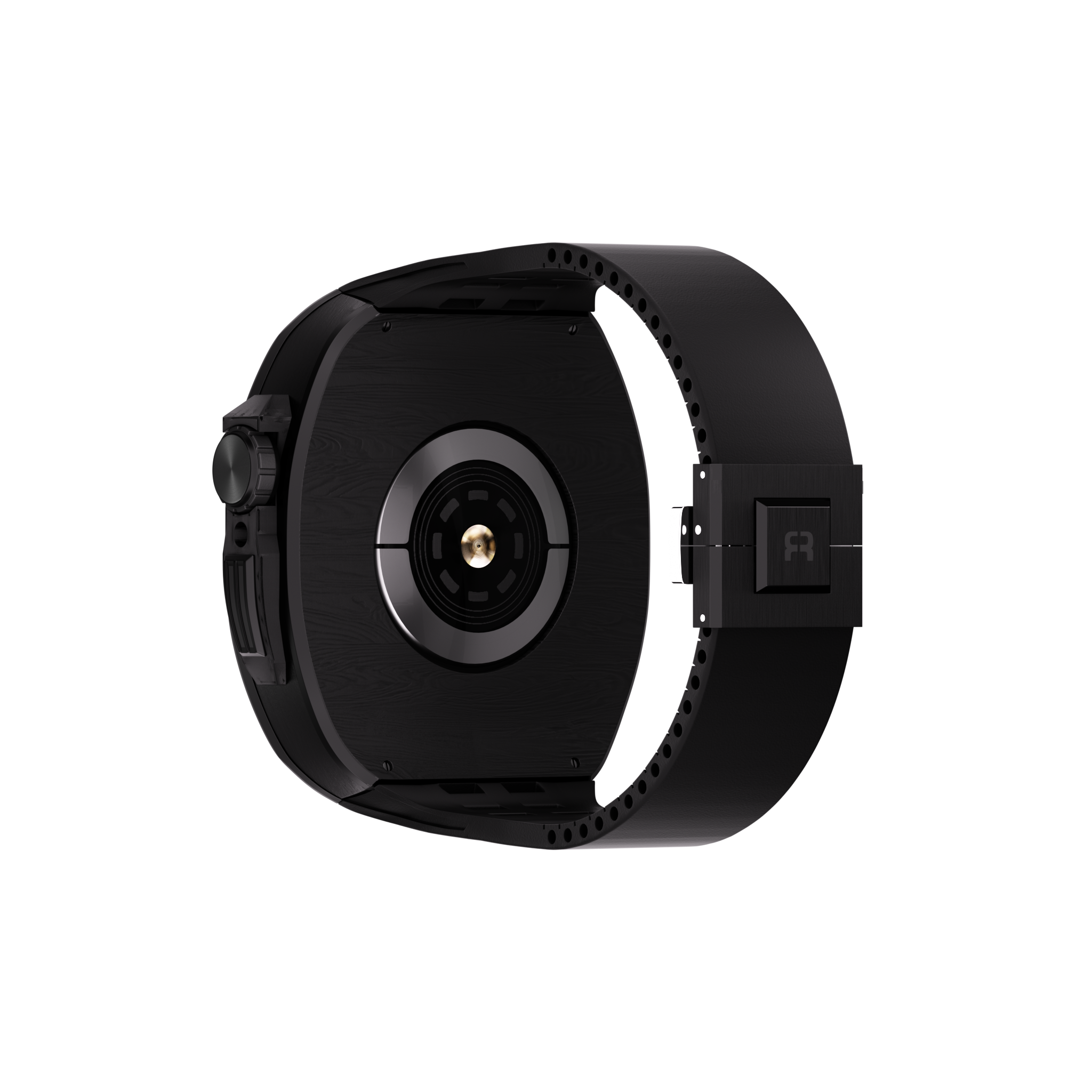 Reqior Boîtier en polymère avec bracelet en caoutchouc Apple Watch 45mm (chabon noir)