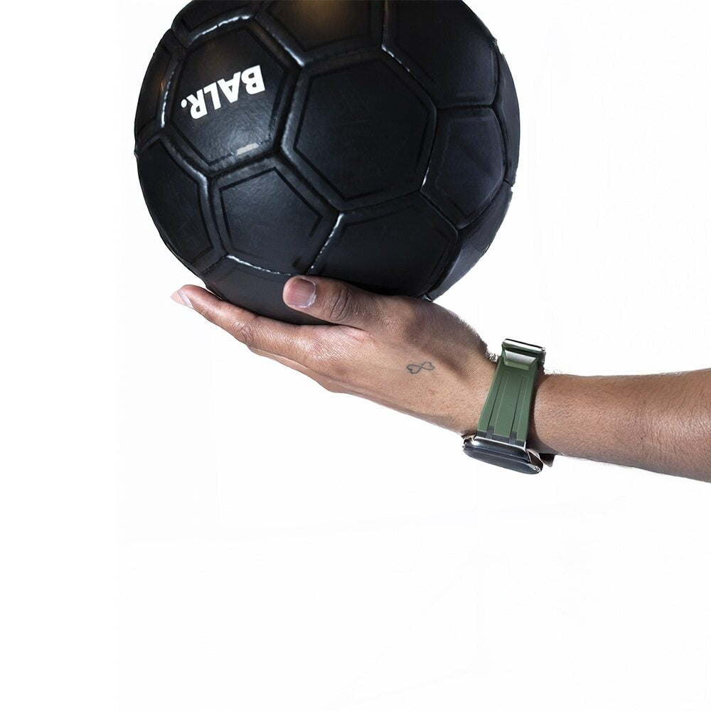 BALR. Bracelet silicone Apple Watch Ultra Liquid (vert/titane)